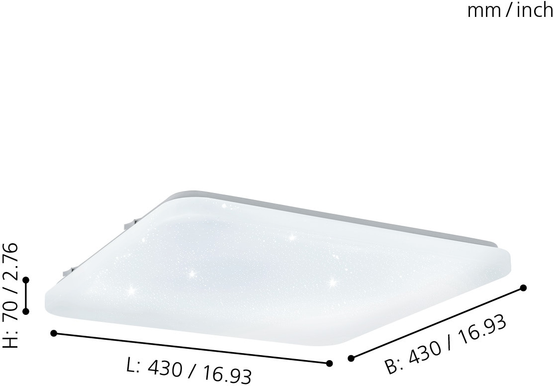 EGLO LED Deckenleuchte »FRANIA-S«, LED-Board, 1 / x - / B33 x Kinderzimmerlampe Warmweiß, Schlafzimmerlampe x H7 cm Sternenhimmel - - Deckenlampe 3600lm, 3000K) inkl. Kinderzimmer - (je Schlafzimmer - - L43 Lampe LED-Platine weiß / 33W