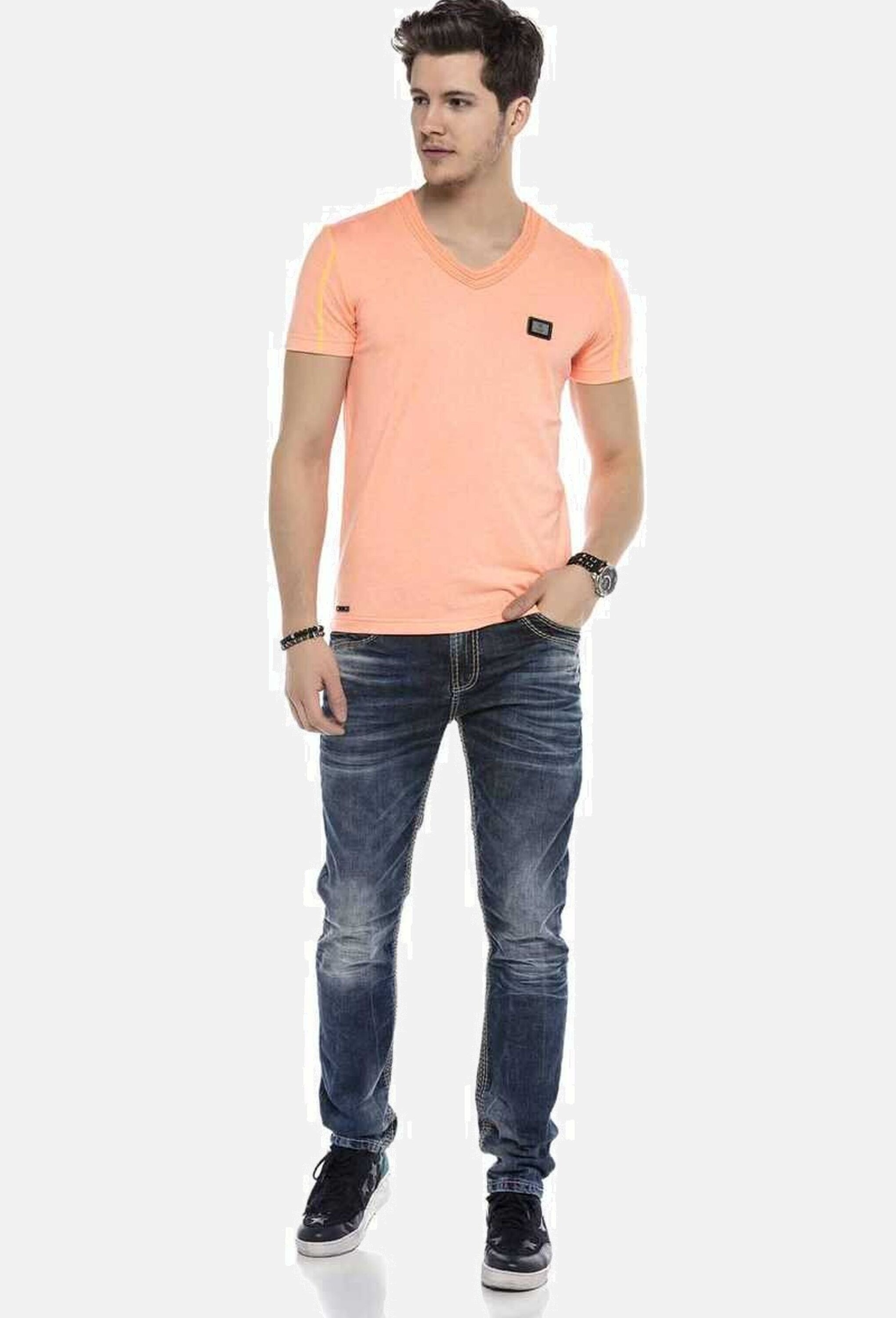 Cipo & Baxx Regular-fit-Jeans »Cipo & Baxx Jeans DENIM« bequeme Jeans mit breiten Ziernähten, CD593