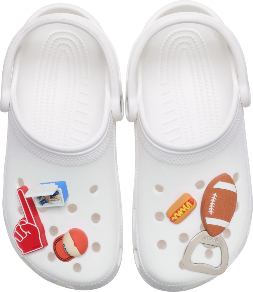 Crocs Schuhanstecker »Jibbitz™ Tailgate« Set, Kein Spielzeug. Nicht für Kinder unter 3 Jahren geeignet, 5 Stk. Football Charms für Crocs