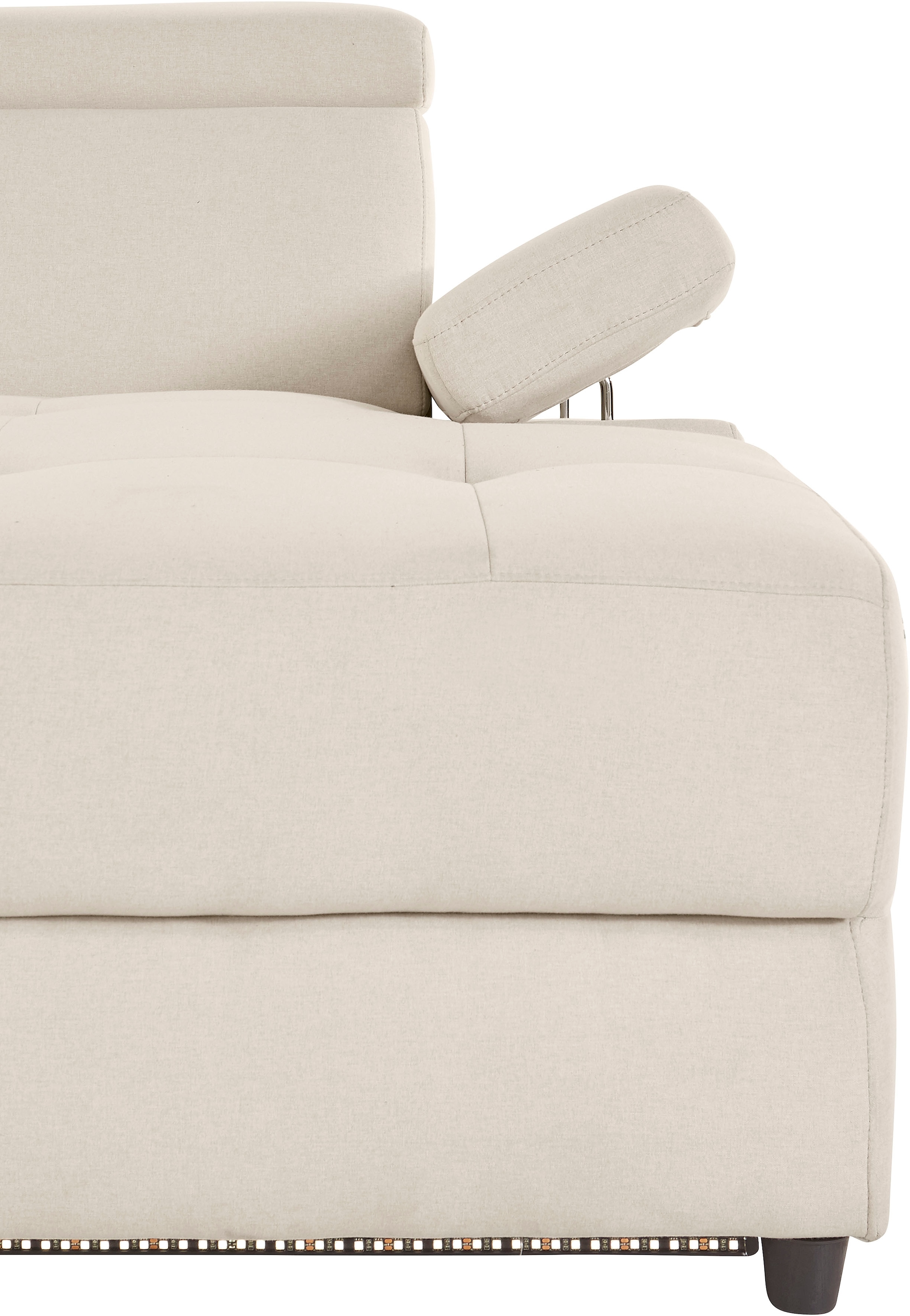 Places of Style Ecksofa »Kilado, L-Form,«, mit Relaxfunktion, verstellbarer Armlehne, Kopfteilverstellung