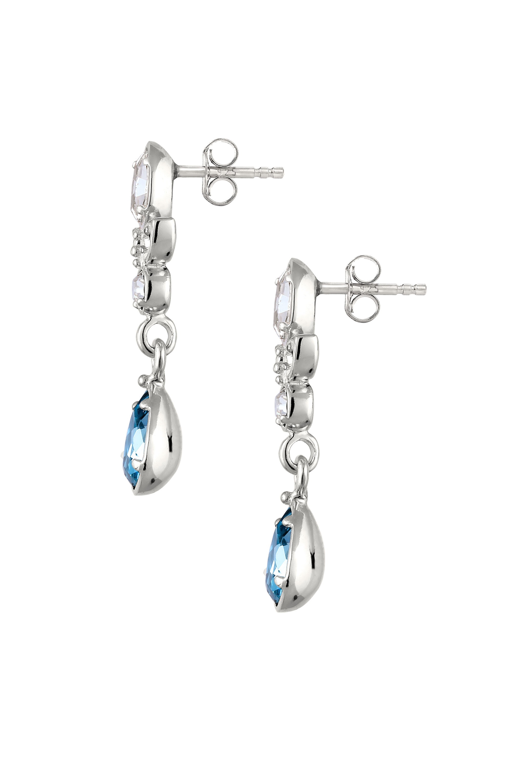 Elli Paar Ohrstecker »Ohrringe Ohrstecker mit Kristalle von Swarovski® Tropfen Hellblau 925 Sterling Silber«
