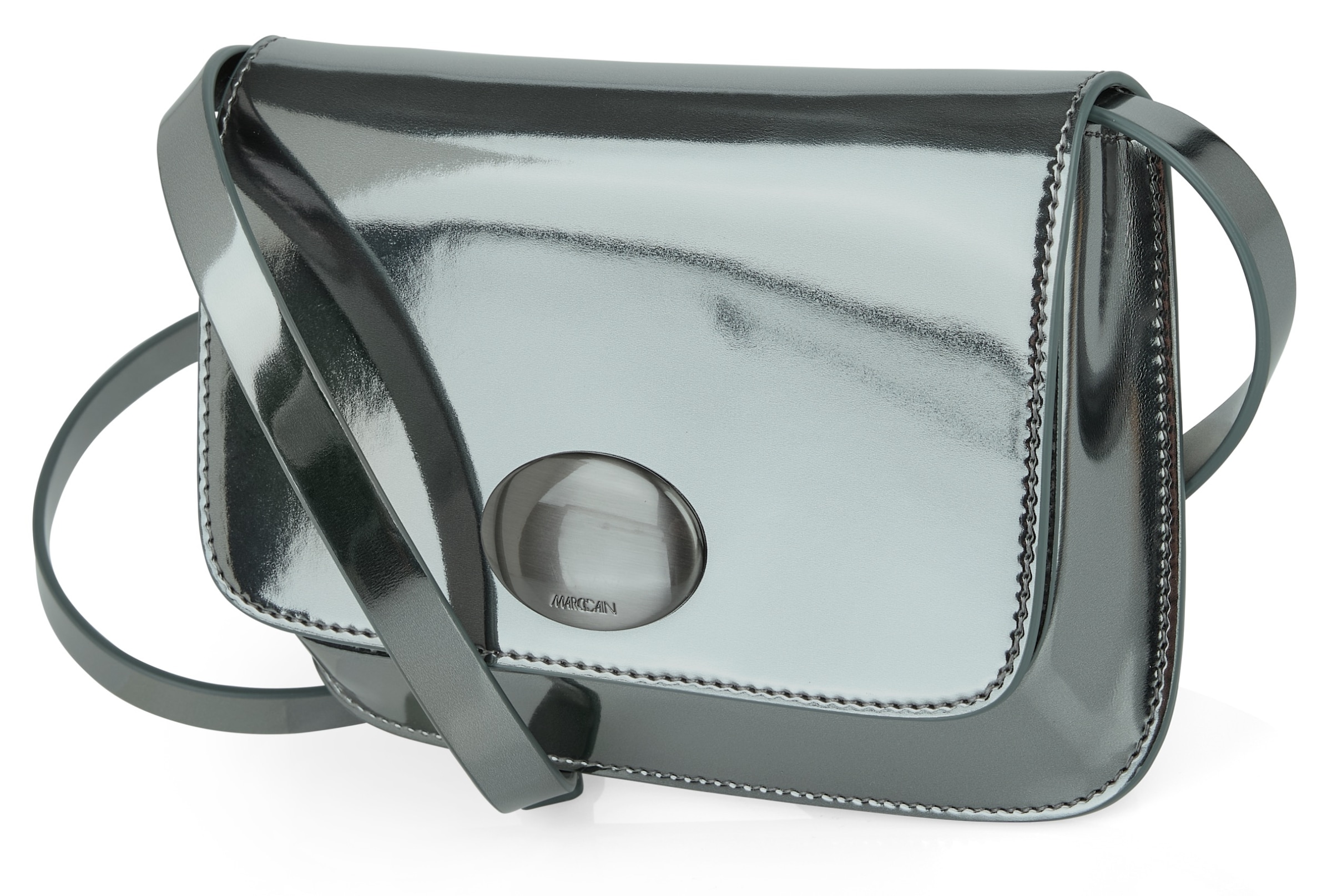 Marc Cain Mini Bag »"Noble Neutrals"«, Schultertasche, Umhängetasche, Mini Bag im Metallic-Look