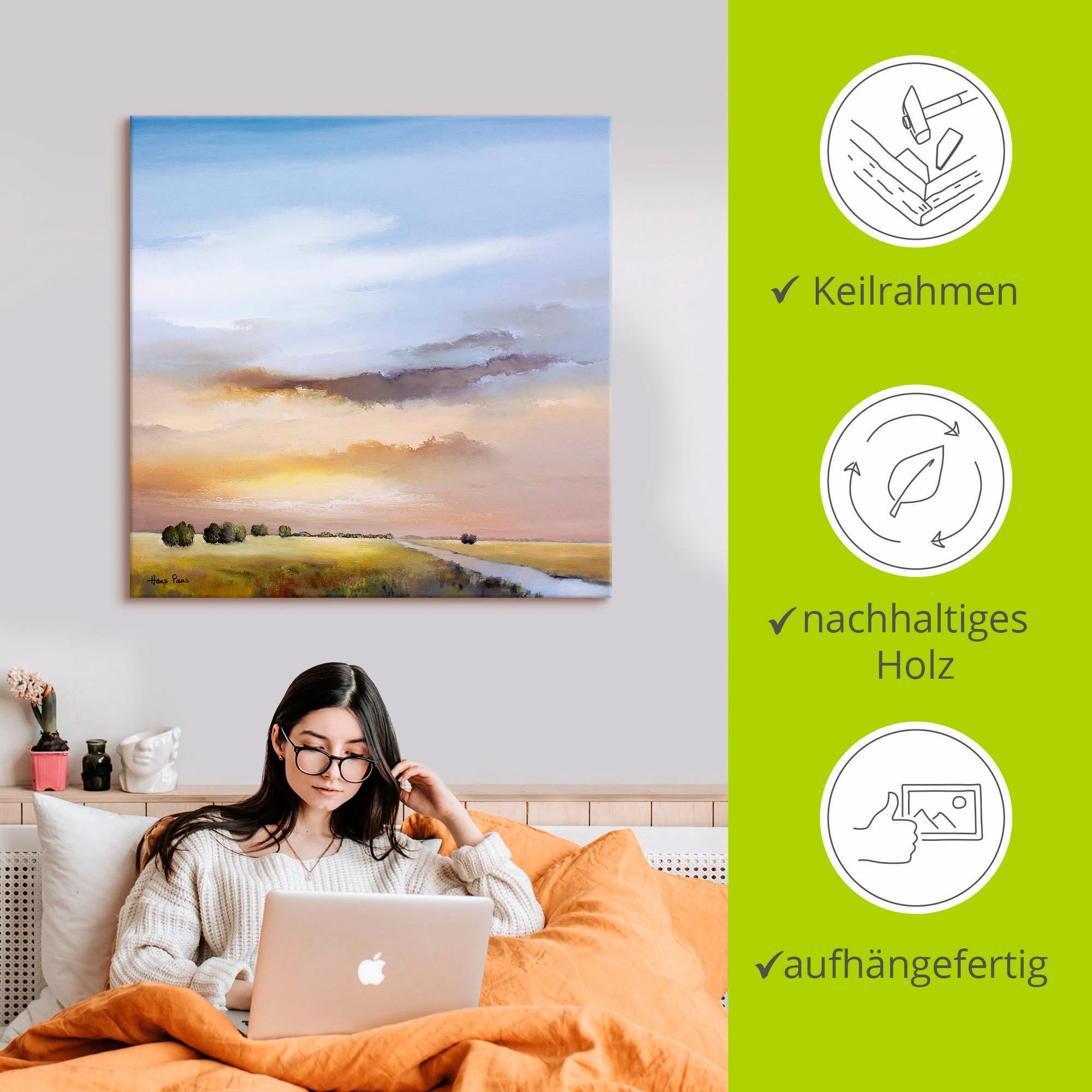 Artland Wandbild »Landschaft III« Himmel 1 Stk. tlg. als Leinwandbild, Poster in verschied. Größen