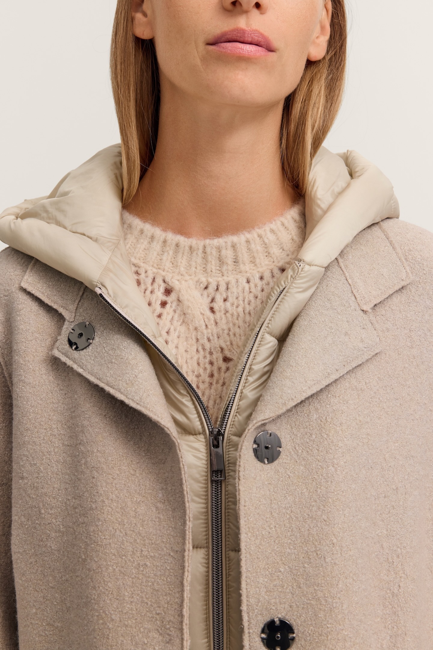 bugatti Wollmantel »Modern Fit« mit Kapuze & herausnehmbarer Weste