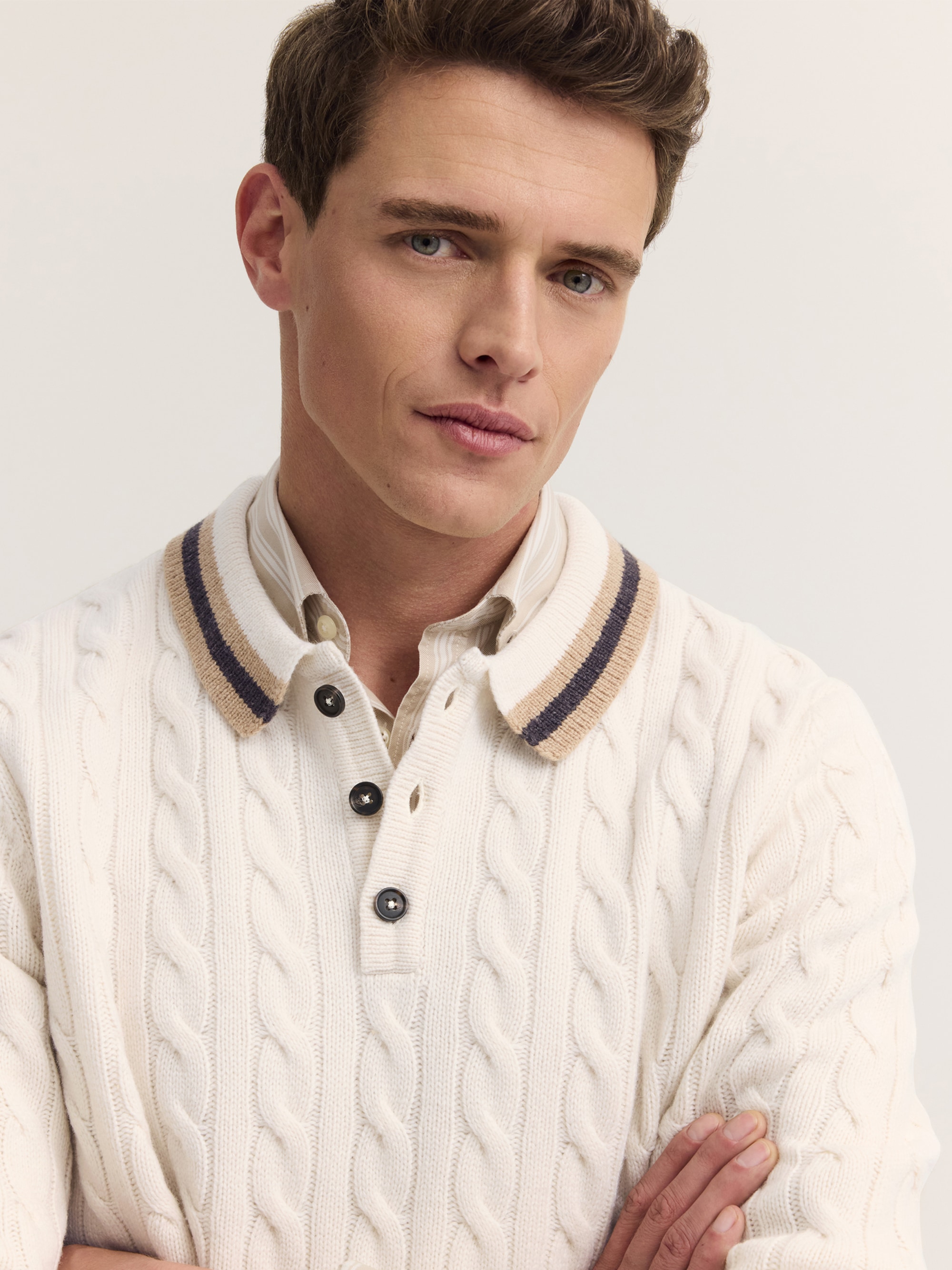 bugatti Poloshirt »Regular Fit« Regular Fit Wollmix Zopfmuster