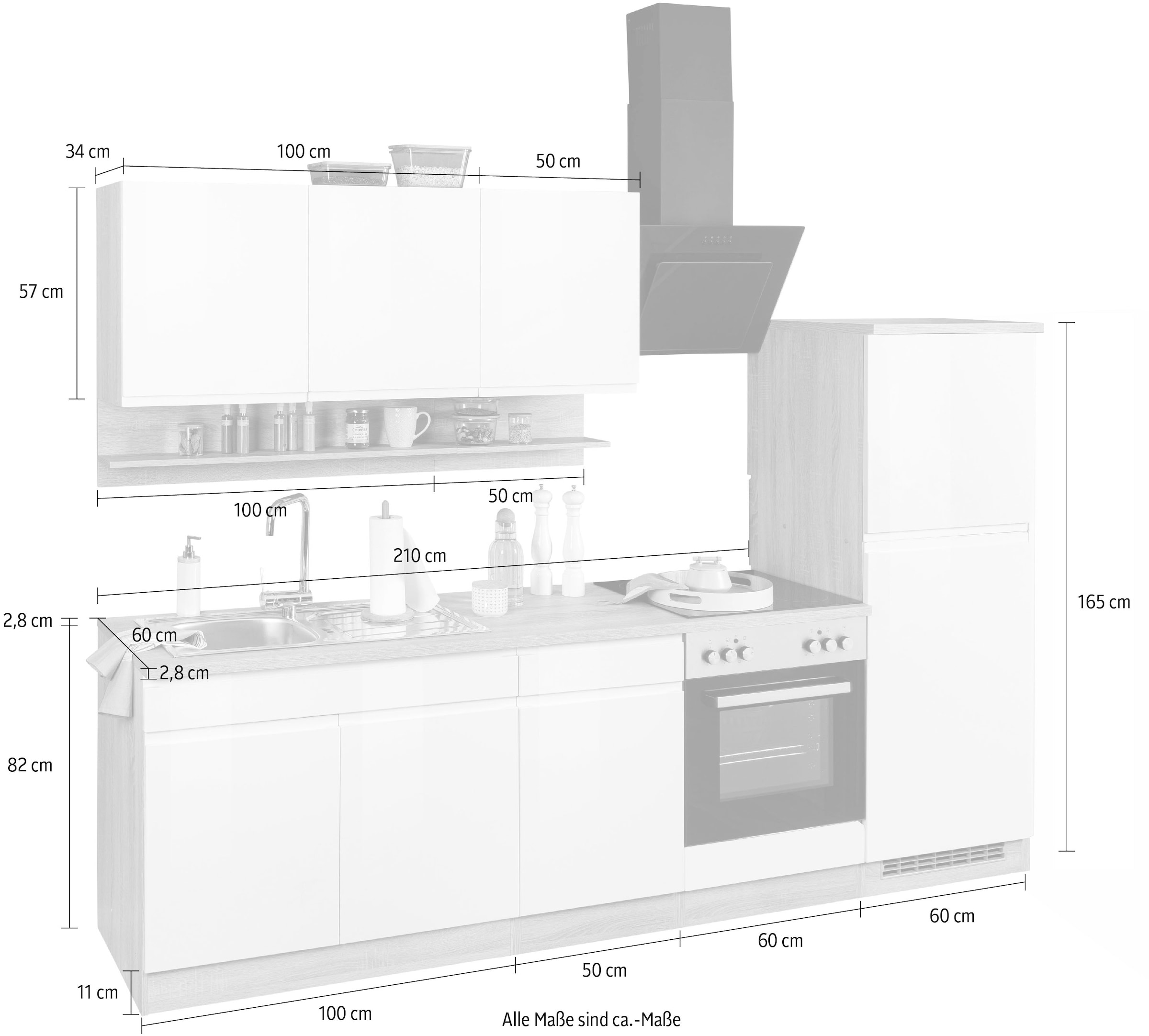 MÖBEL OTTO wahlweise E-Geräten Küche online mit HELD »Virginia«, 270 cm, bei Breite