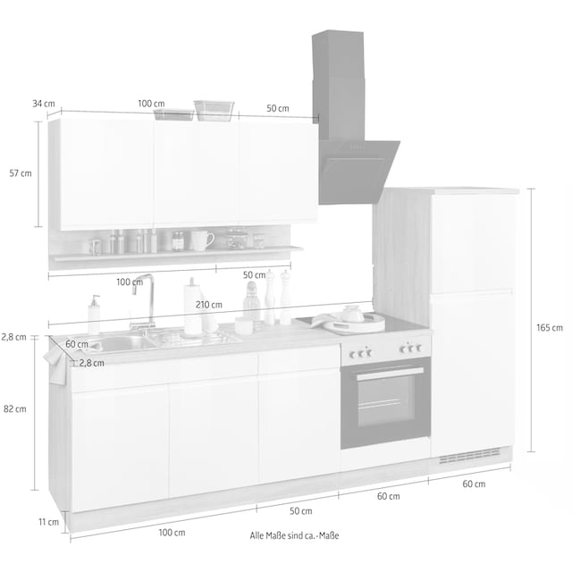 HELD MÖBEL Küche »Virginia«, Breite 270 cm, wahlweise mit E-Geräten online  bei OTTO