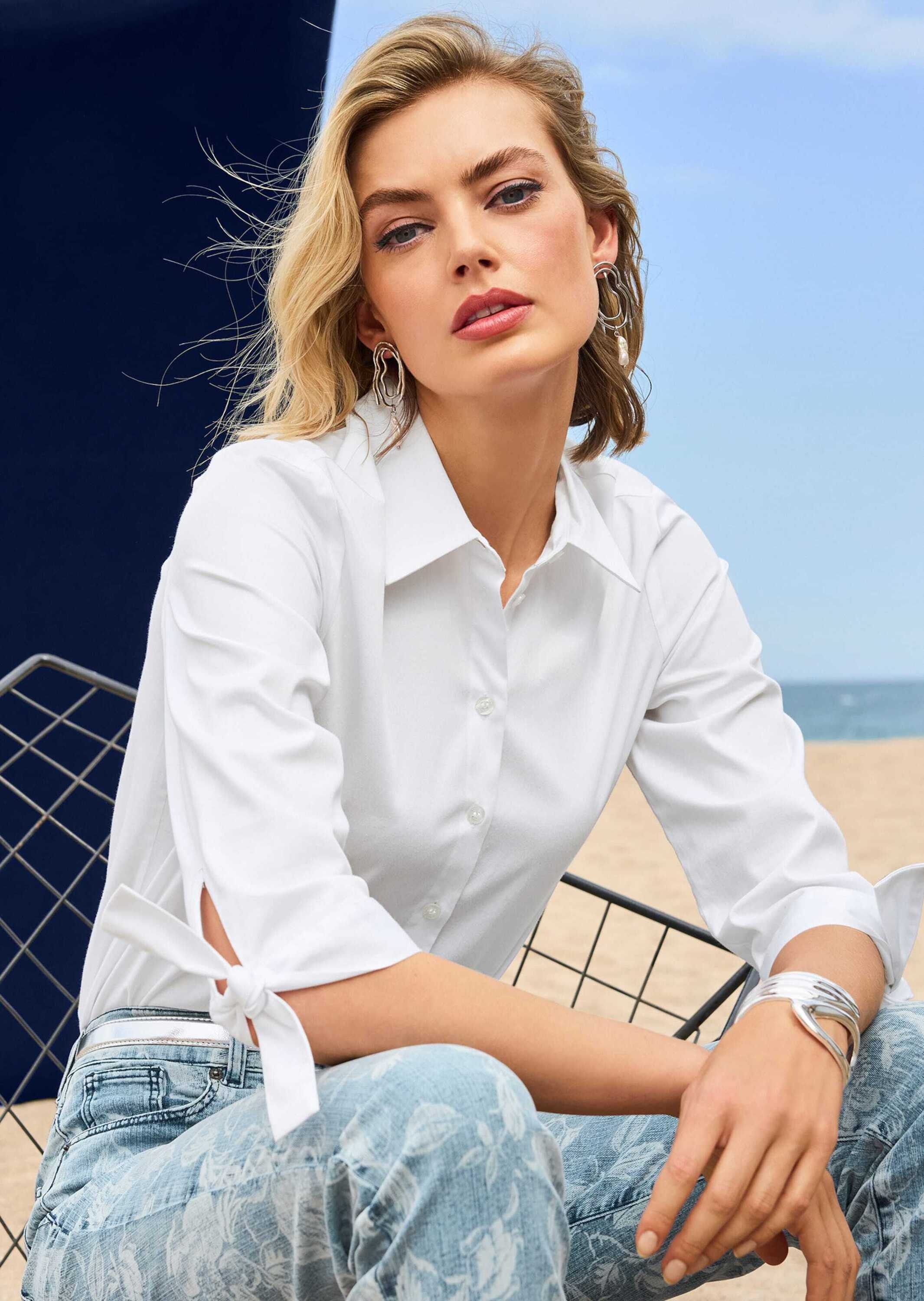 MADELEINE Hemdbluse »Hemdbluse Elegantes Blusenshirt mit Schleifenärmeln«