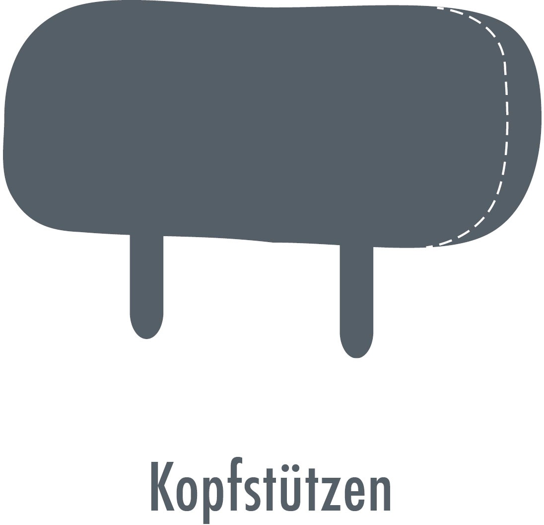 Die PlanBar 2,5-Sitzer »PN-EM23187 mit Kopfstützen«, (Breite 182 cm), Federkernpolsterung, Bezug aus Leder