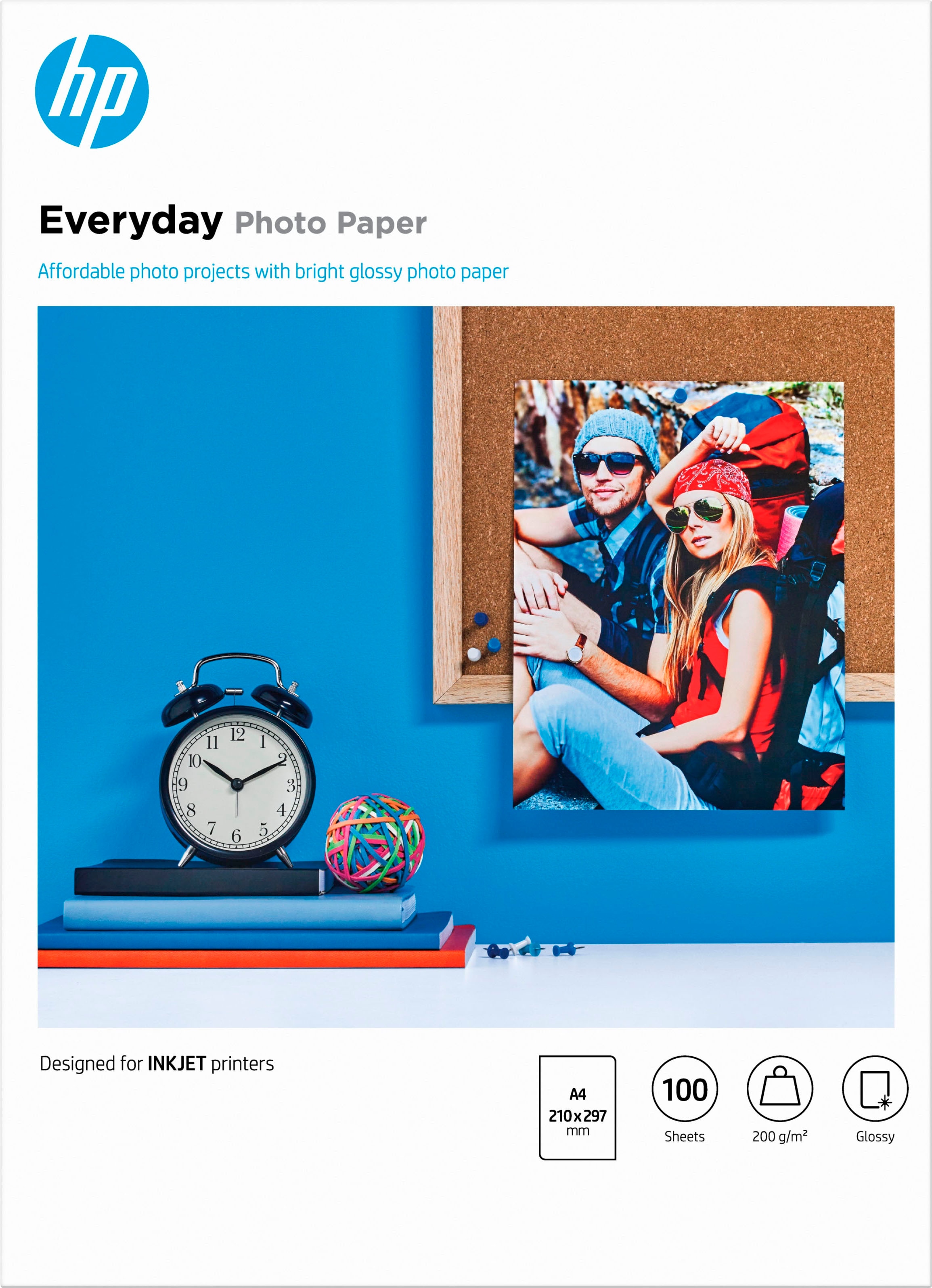 HP Fotopapier »Everyday glänzend - A4 (210 x 297 mm) - 100 Blatt«, DIN-A4