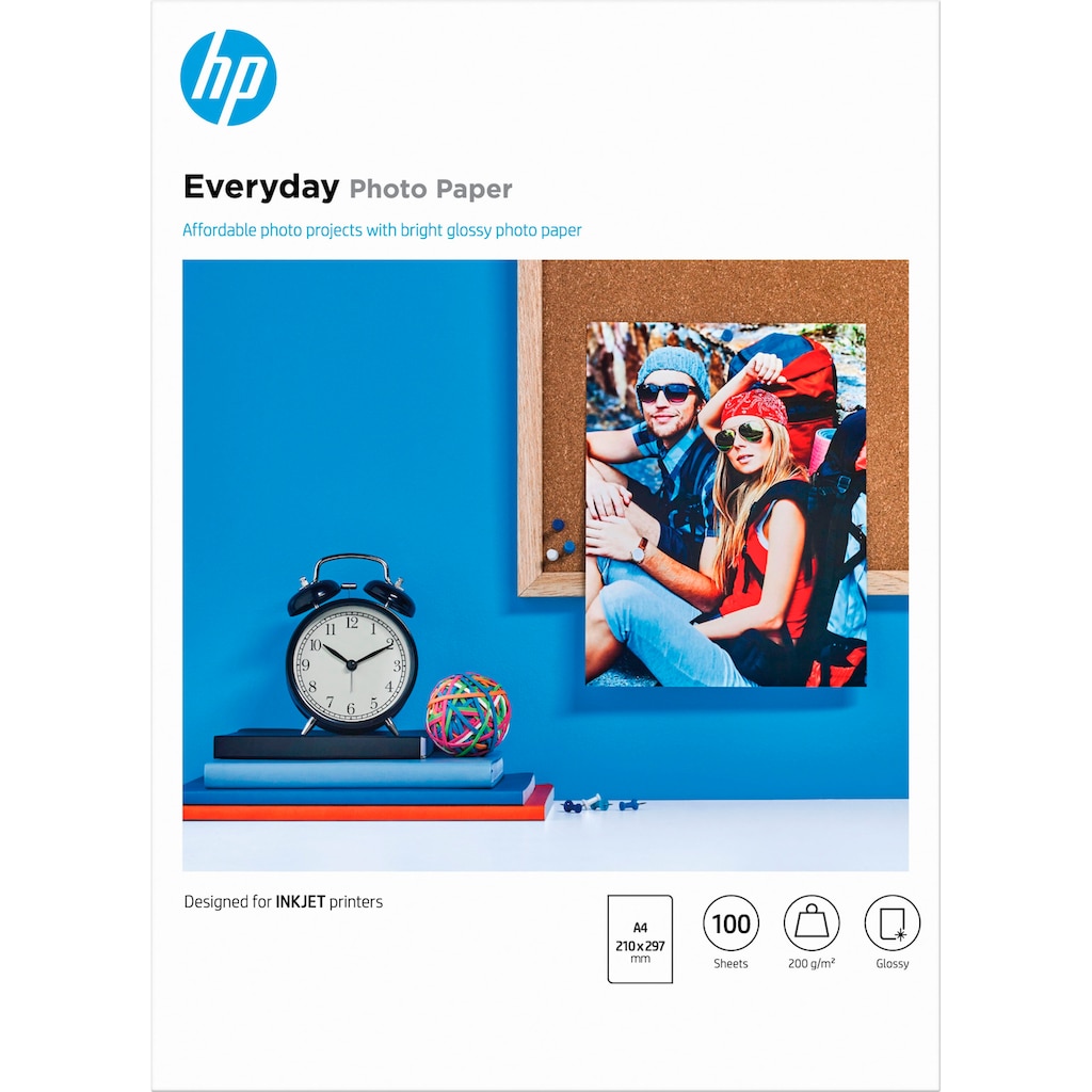 HP Fotopapier »Everyday glänzend - A4 (210 x 297 mm) - 100 Blatt«, DIN-A4