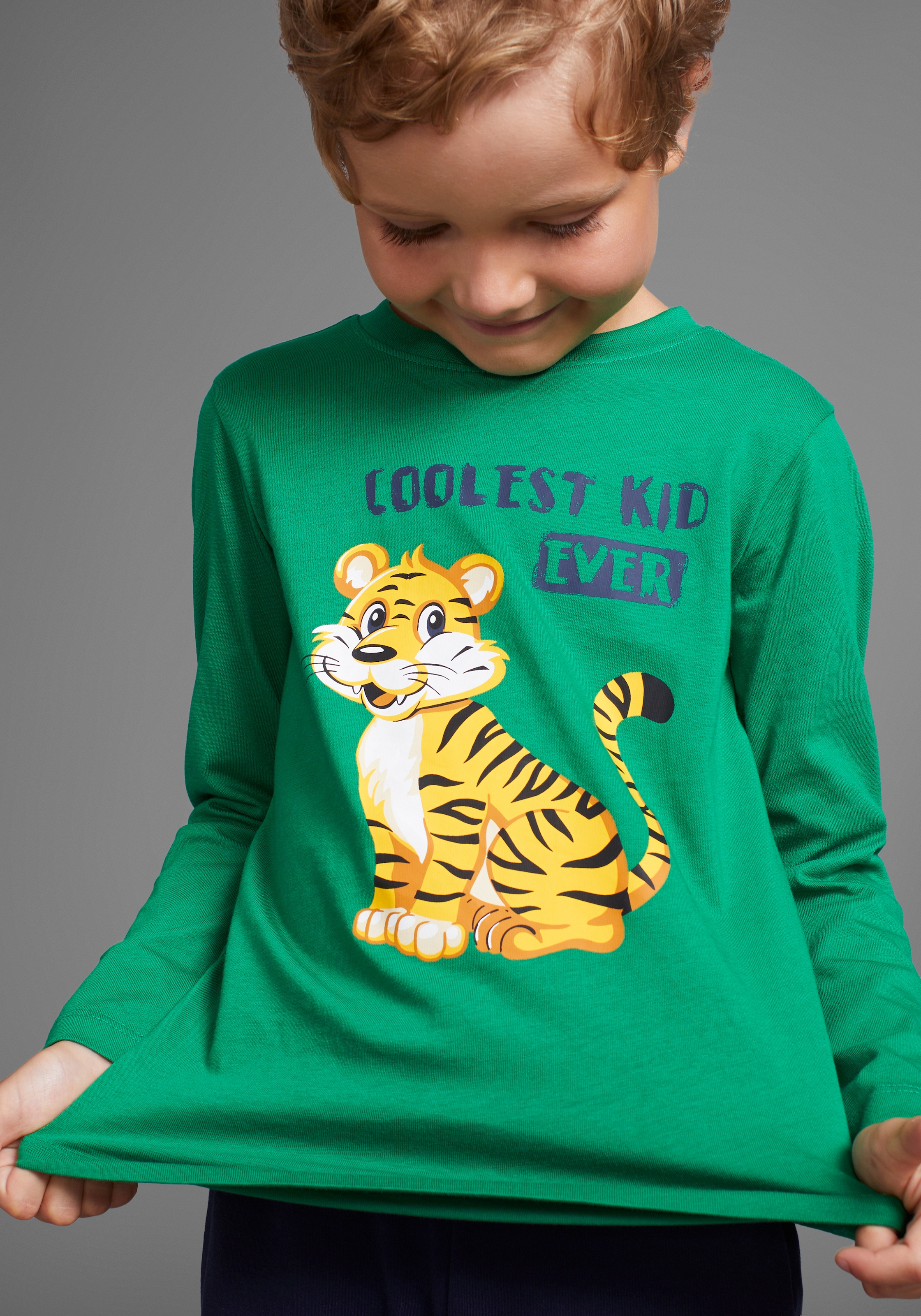 KIDSWORLD Shirt & Hose »2tlg. Set: Langarm-Shirt und Hose«, TIGER - Print