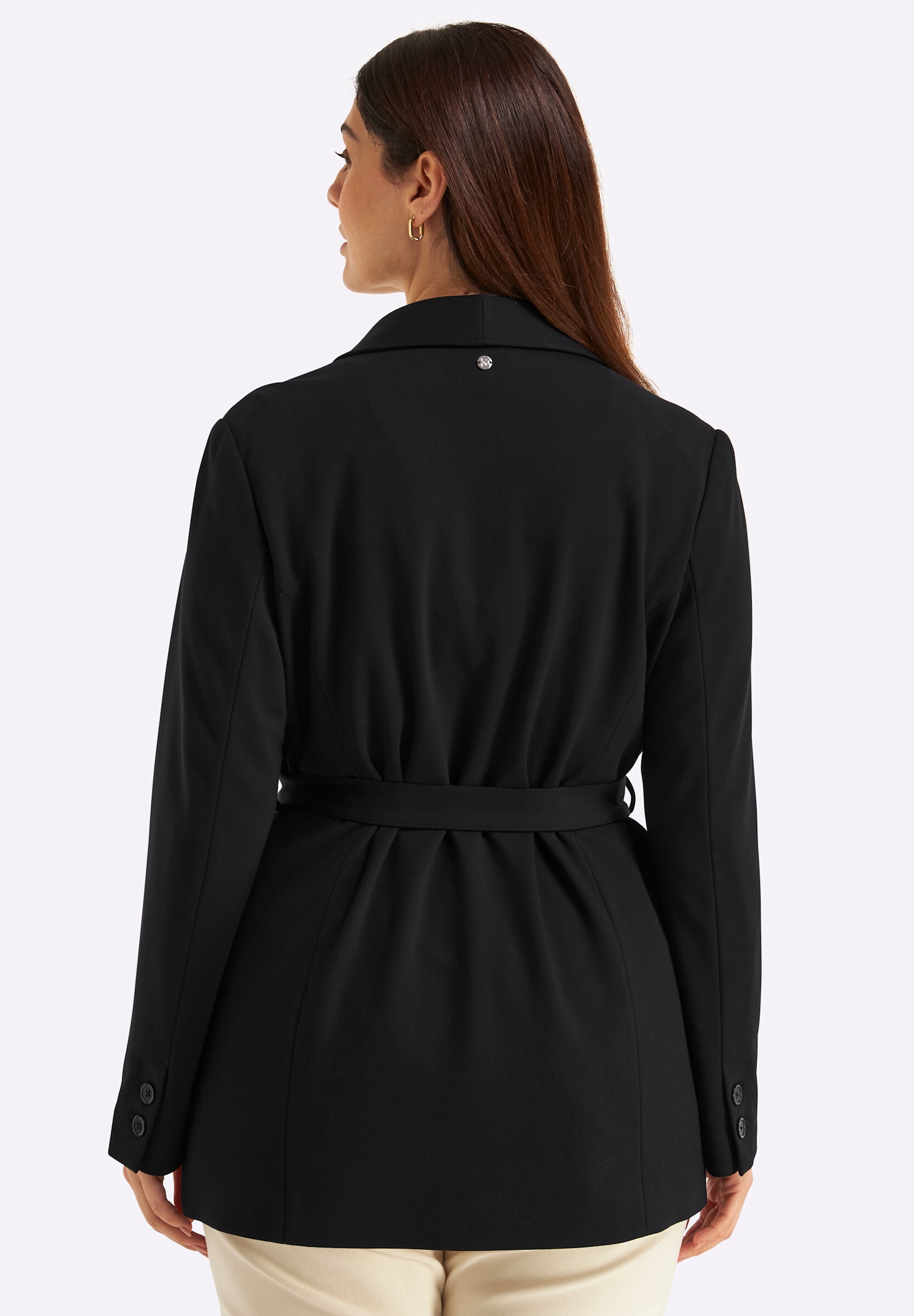 Sheego Sweatblazer »Shirtblazer Shirtblazer mit Bindegürtel«
