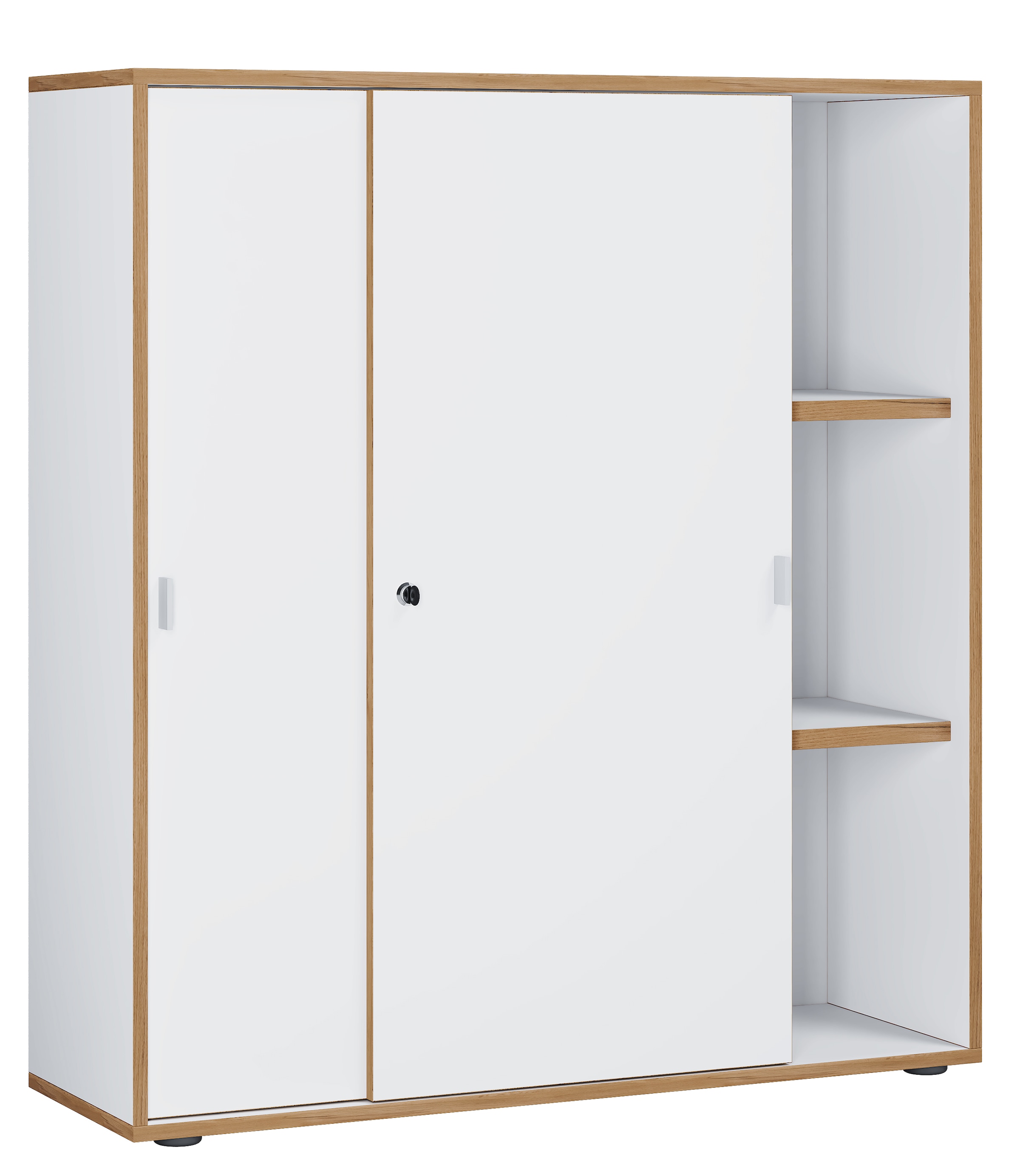 VCM Aktenschrank »VCM Büroschrank mit 3 Fächern | moderner Aktenschrank mit Schiebetüren | Maße ca. H. 110 x B. 100 x T. 37 cm¿ Salia 3-Fach«, (1 St.)