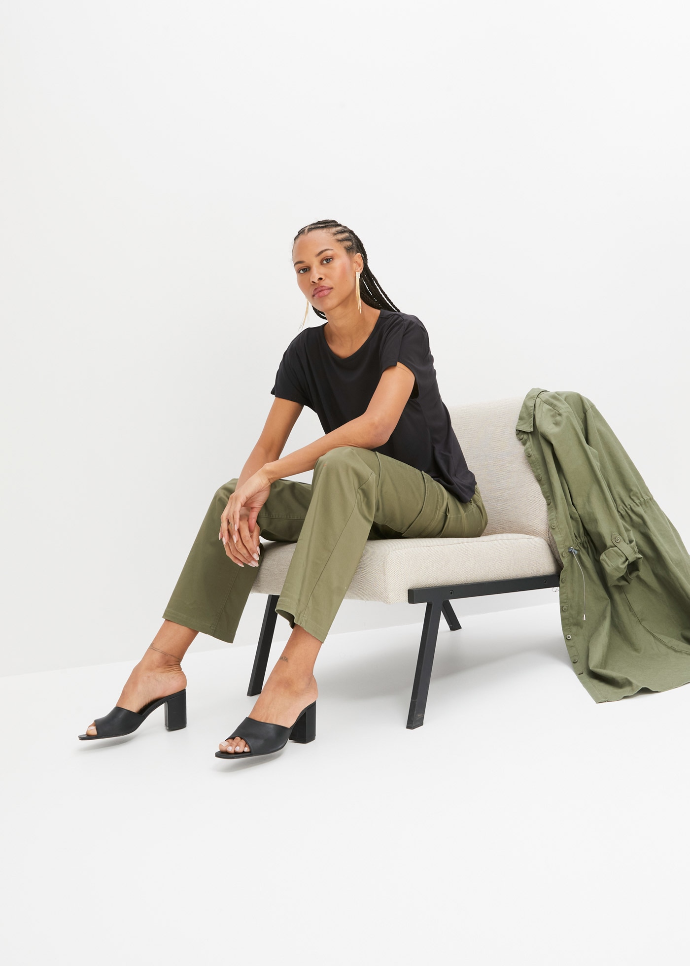 bonprix T-Shirt Oversize-Passform, Kurzarm, für Frühling und Sommer