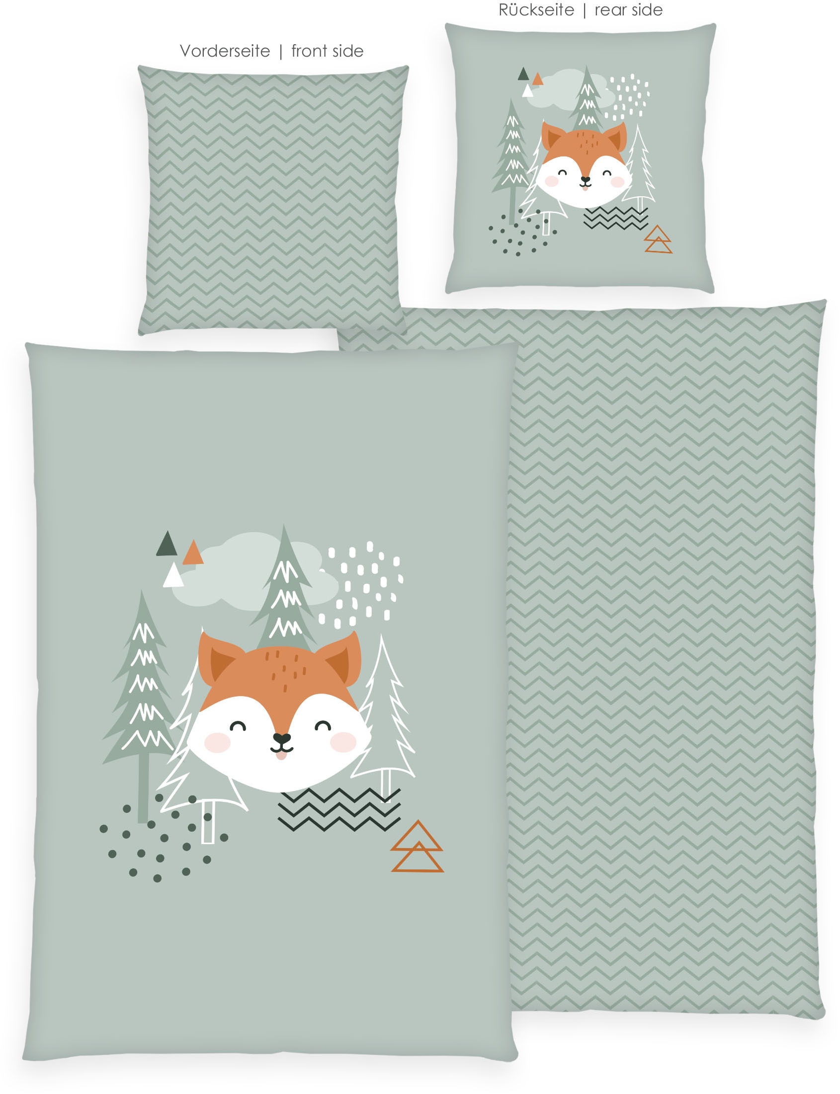 Baby Best Wendebettwäsche »Young Collection Nordic Forest« 2 Stk. mit tollem Wendemotiv