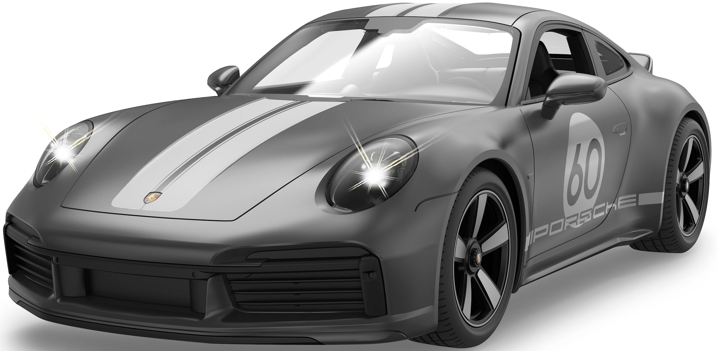 Jamara RC-Auto »Deluxe Cars, Porsche 911 Sport Classic 1:16, grau - 2,4 GHz«, mit LED-Lichtern
