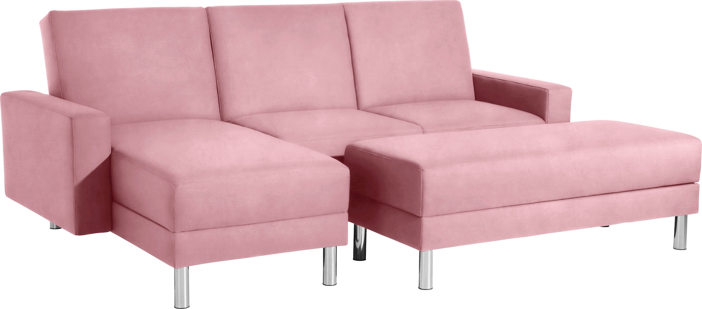 Max Winzer® Schlafsofa »Just Fresh modernes kubisches Sofa, Rückenverstellung für Sitzkomfort« Recamiere links oder rechts montierbar, elegante Metallfüße