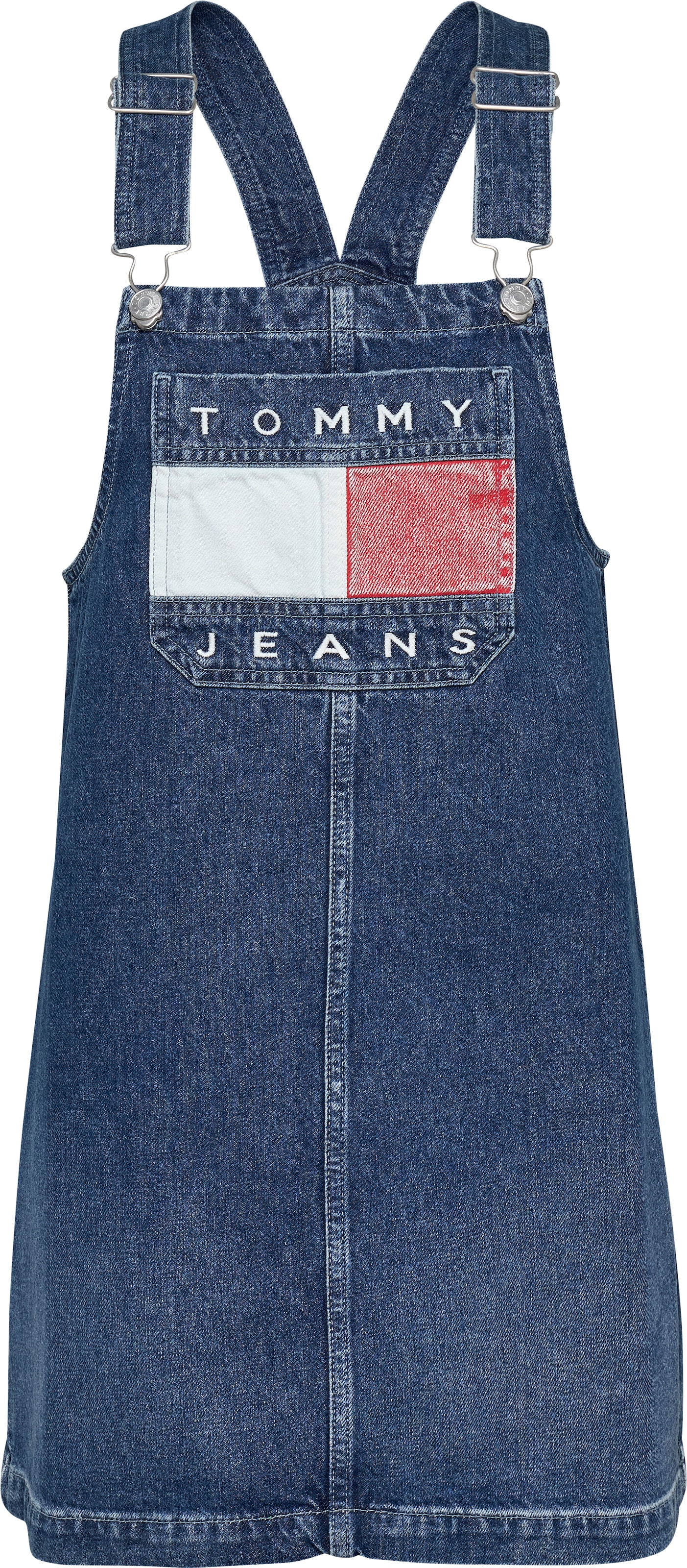 Jeanskleid »PINAFORE DRESS DH6031 EXT«, mit großem Logo