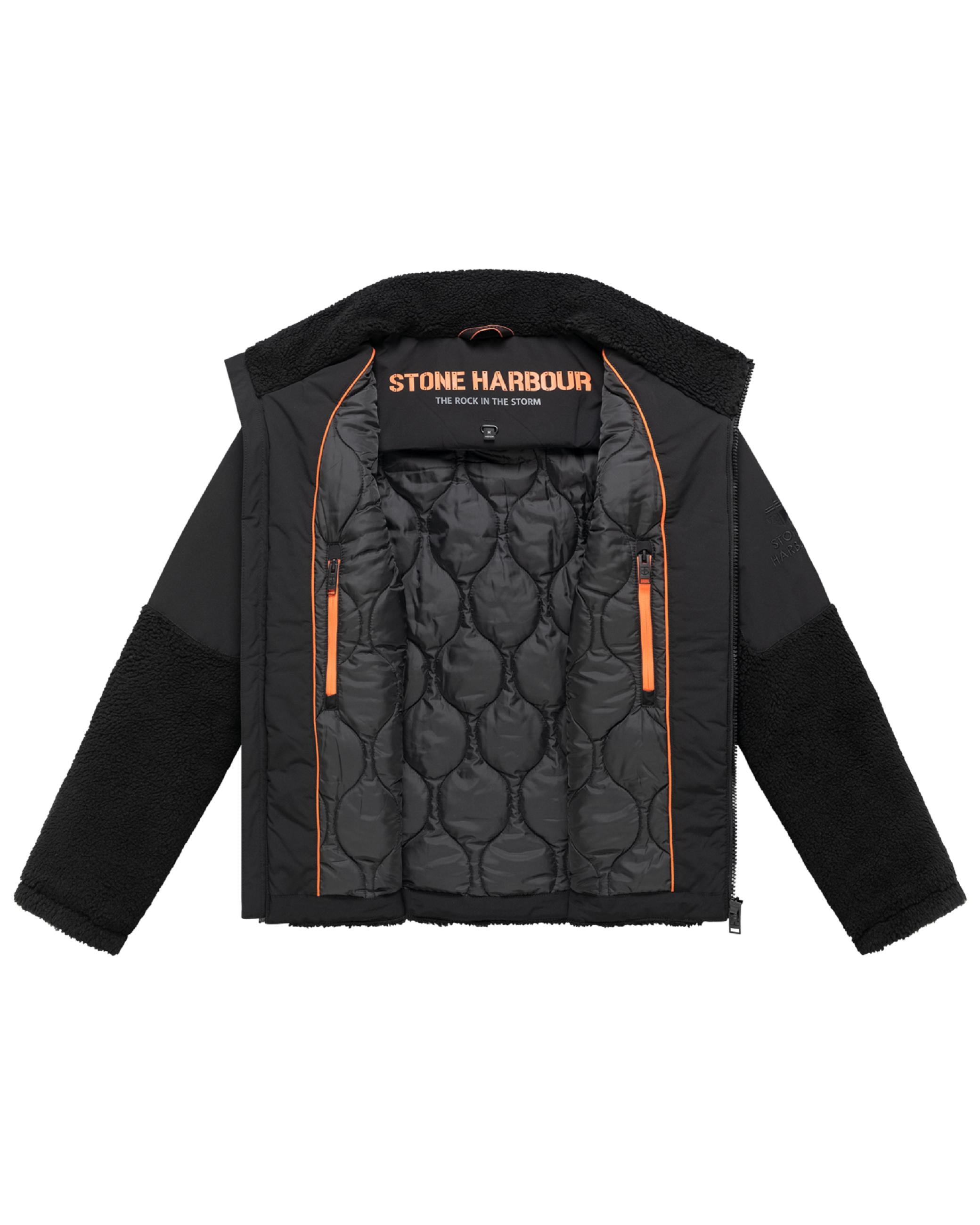 Stone Harbour Plüschjacke »Plüschjacke Riveen XX« ohne Kapuze Warme Winterjacke mit Teddyfleece Materialmix