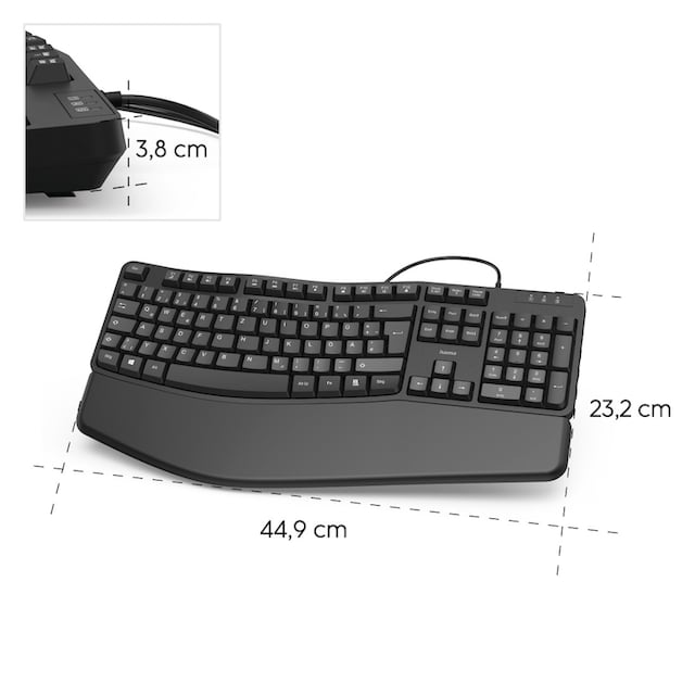 Hama ergonomische Tastatur »Ergonomische Tastatur \