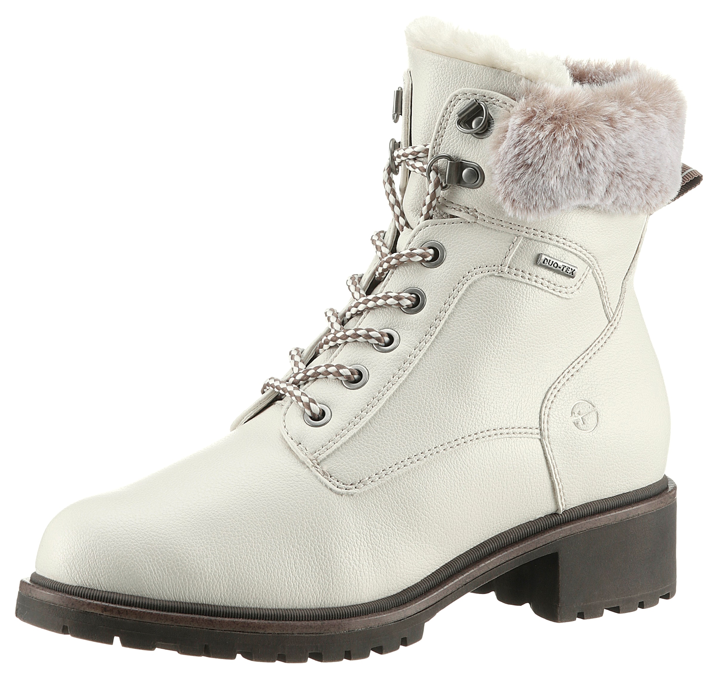 Tamaris Winterboots, Blockabsatz, Winterstiefelette, Schnürboots in veganer Verarbeitung
