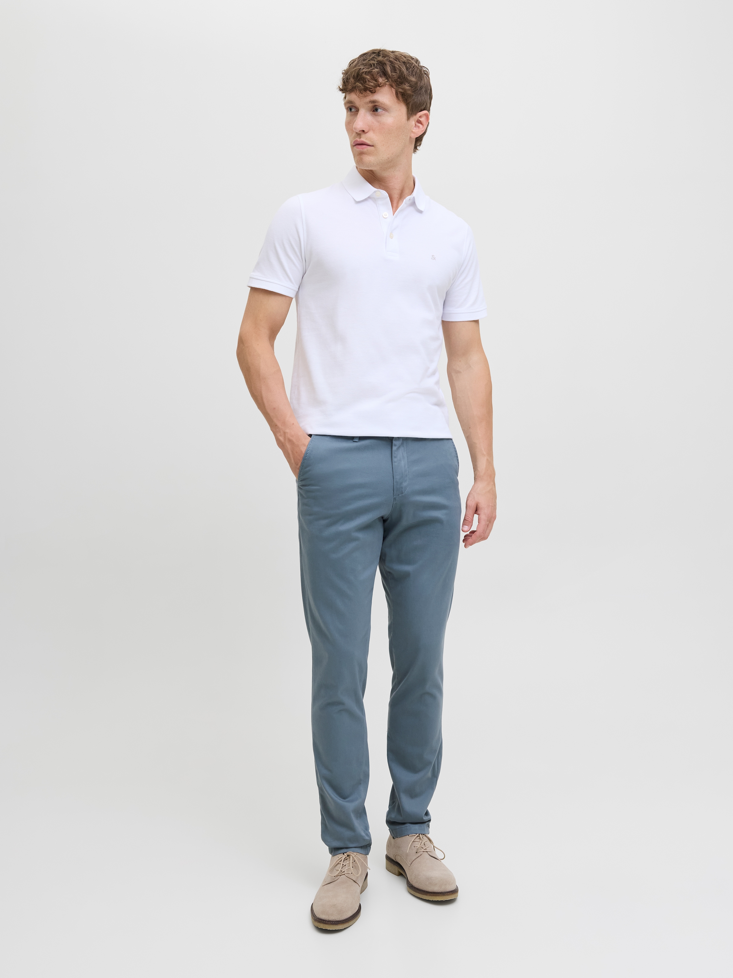 Jack & Jones Chinos »JPSTMARCO mit Stretchkomfort und schmalem Bein«, unifarben, modisch, slim fit, Baumwollmischung