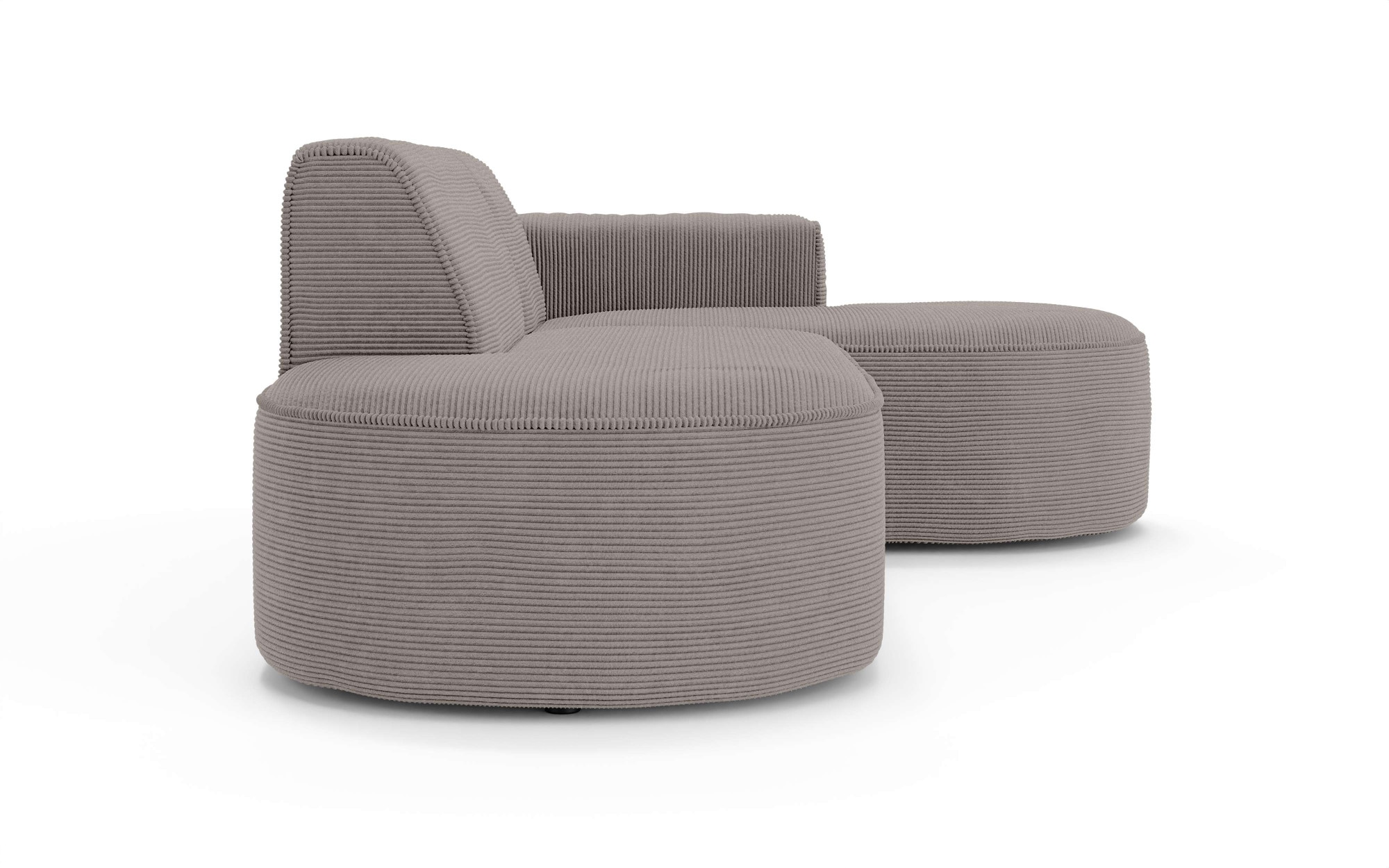 OTTO home Ecksofa »ADELLA Design-Sofa mit Recamiere rechts/links, 248/159/76 cm« L-Form mit Wellenunterfederung, runde Form, auch in Cord