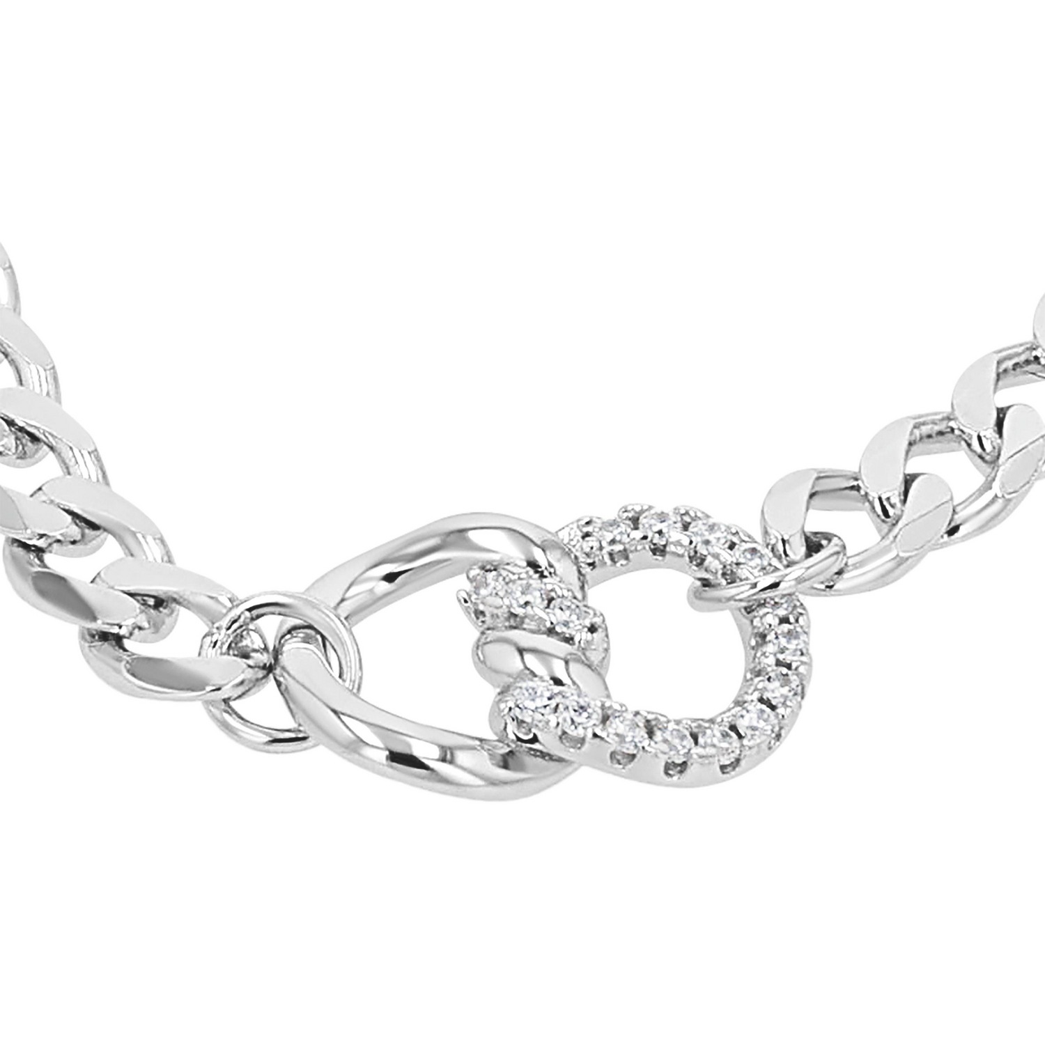 JOOP! Silberarmband »Panzerkettengliederung« mit Zirkonia (synth.)