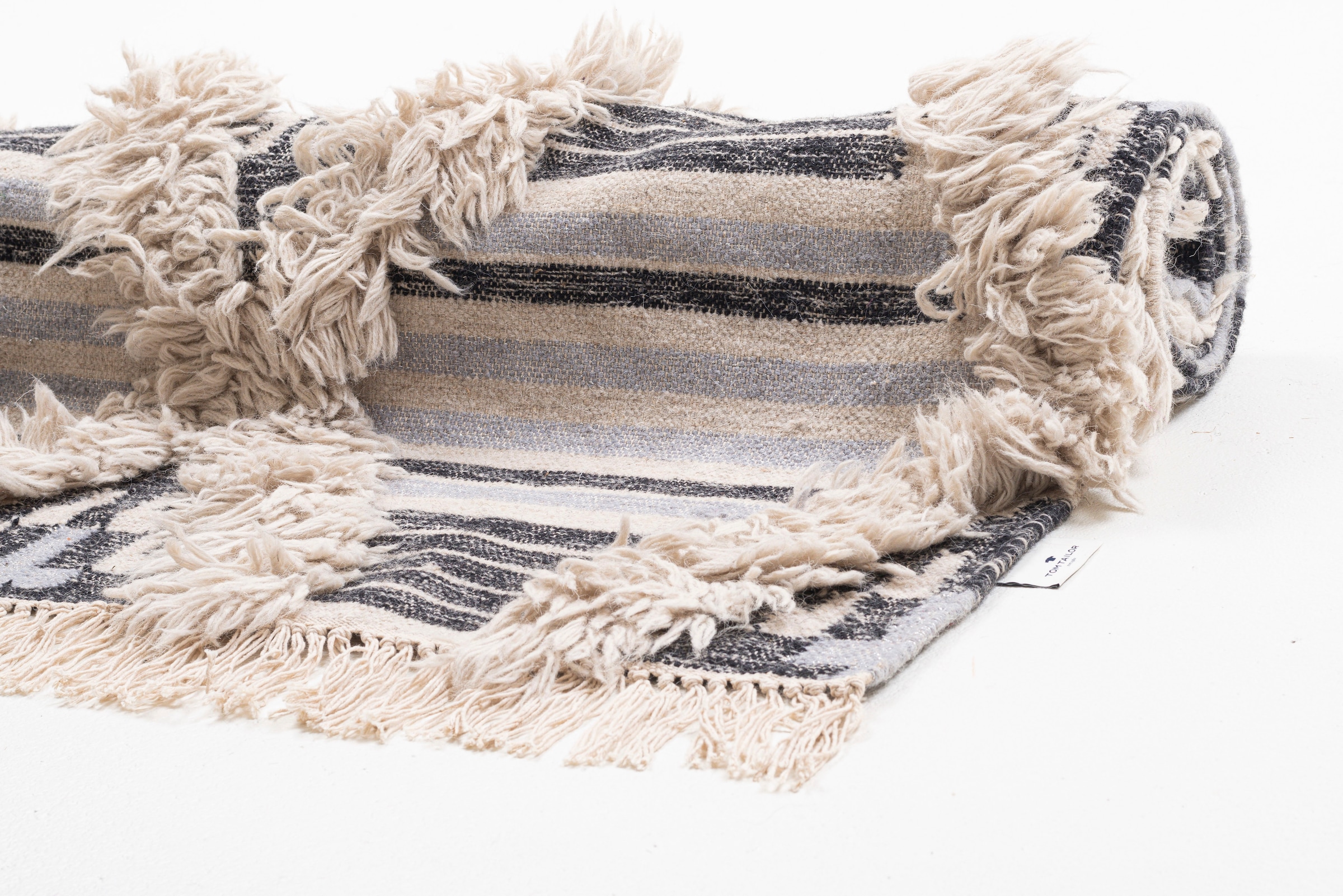 TOM TAILOR HOME Teppich »Cozy Kelim«, rechteckig, handgewebt, mit Fransen, Boho-Style