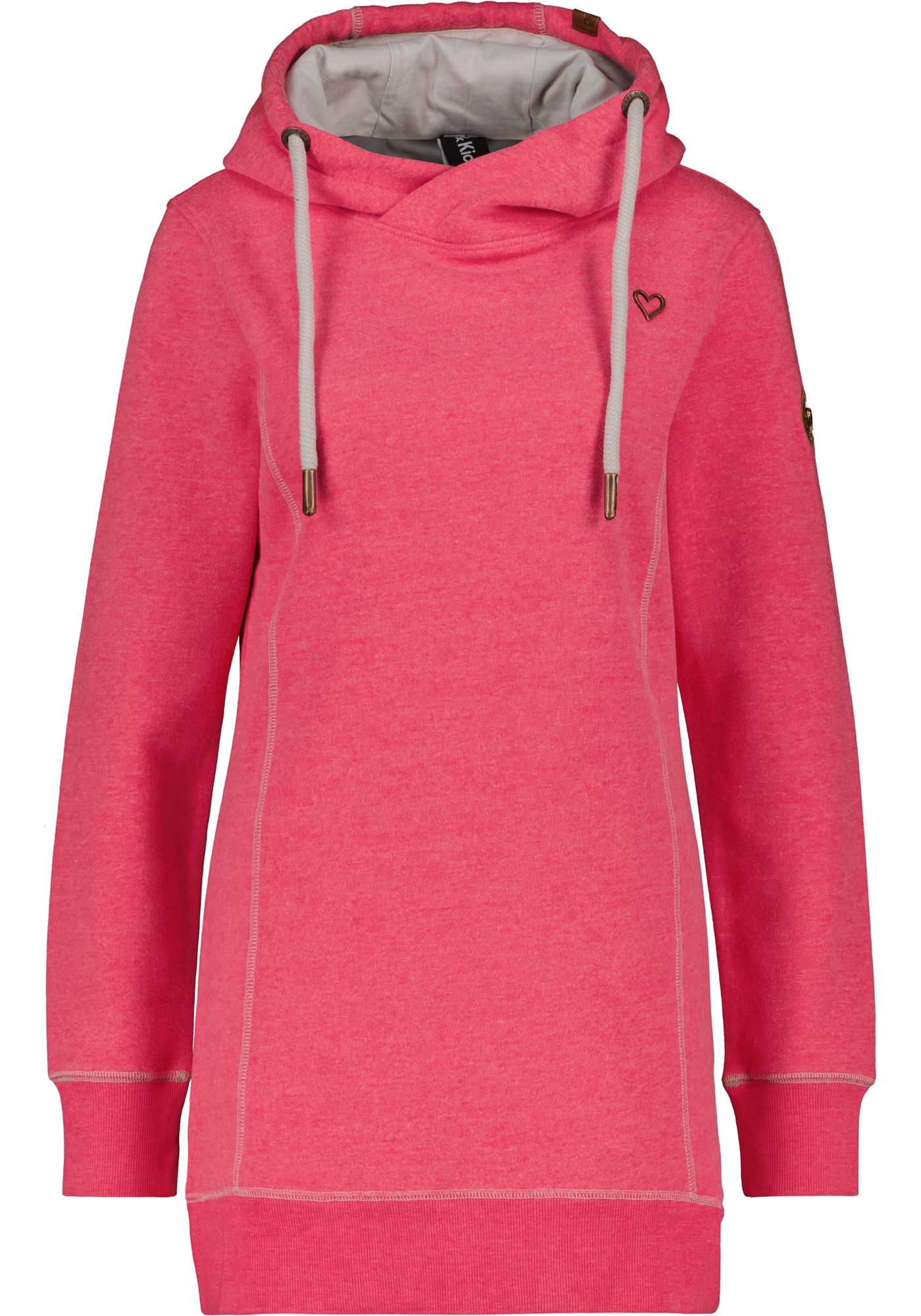 Alife & Kickin Kapuzensweatshirt »AlvaAK A«, schlichtes Kapuzensweatshirt mit Herz-Aufnäher, länger geschnitten
