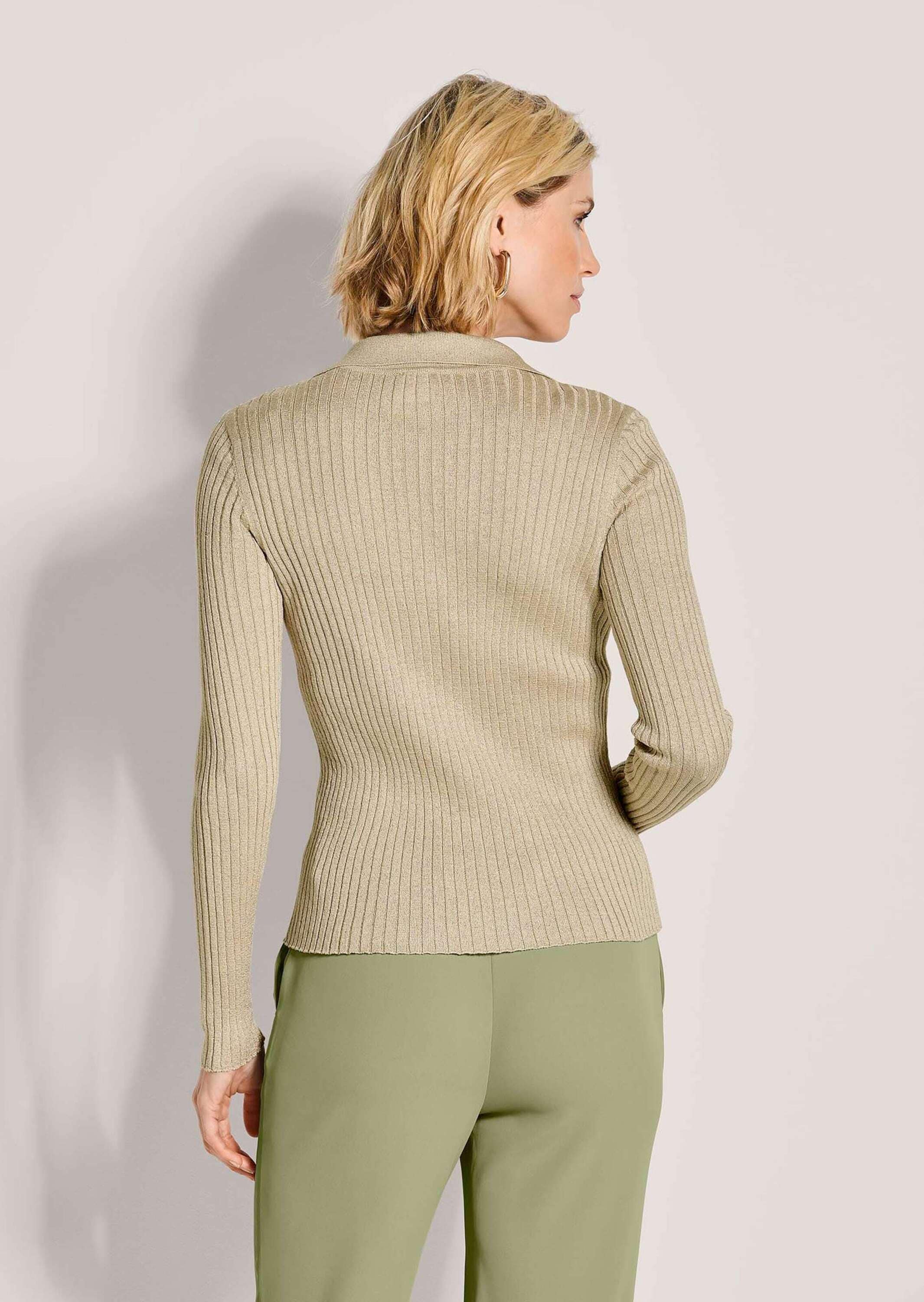 MADELEINE Longpullover »Strickpullover Glanzpullover mit Polokragen« Polokragen