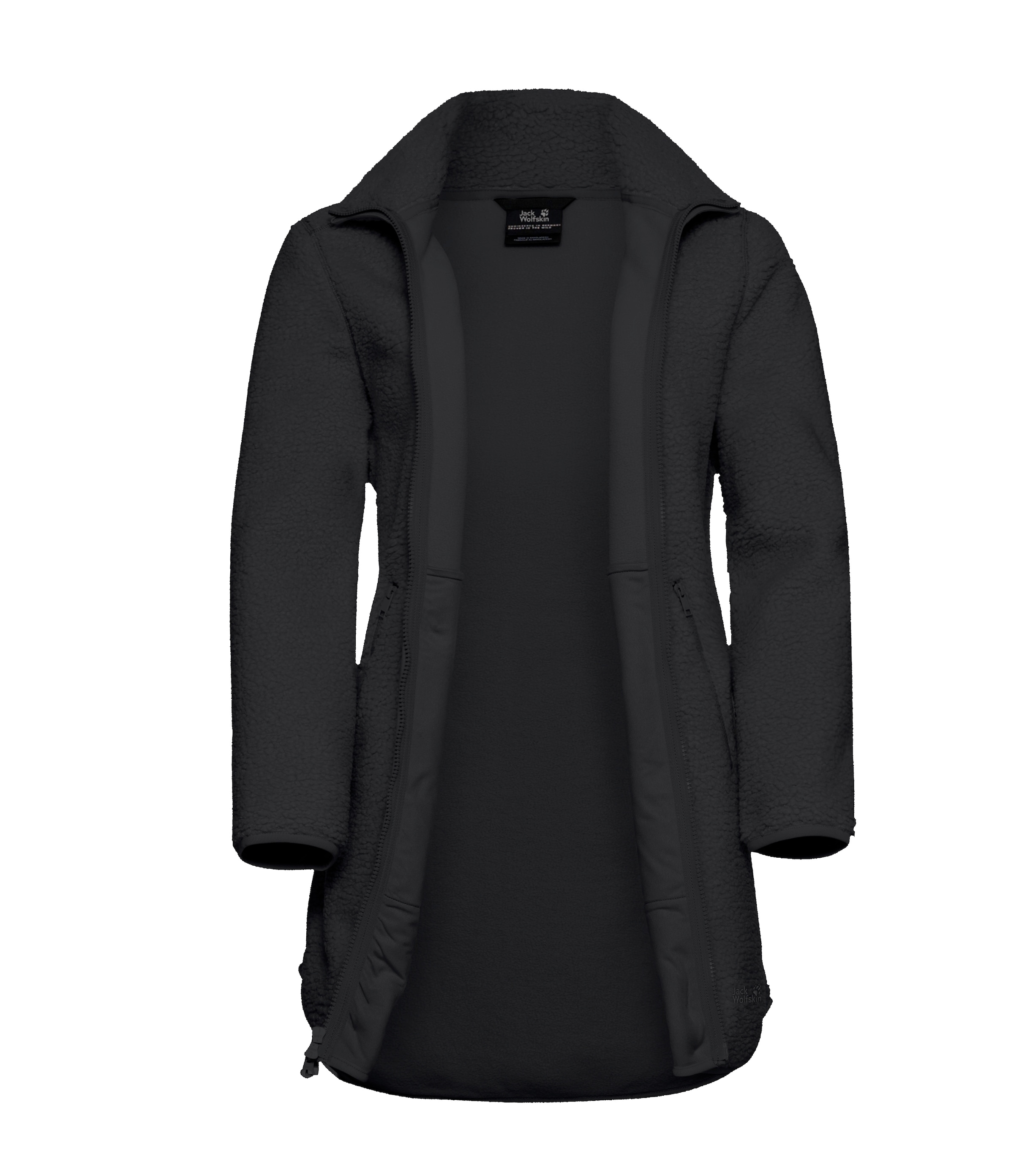 Jack Wolfskin Funktionsmantel »Sherpafleecemantel HIGH CURL COAT W«, Wärmend, winddicht, Übergangsjacke