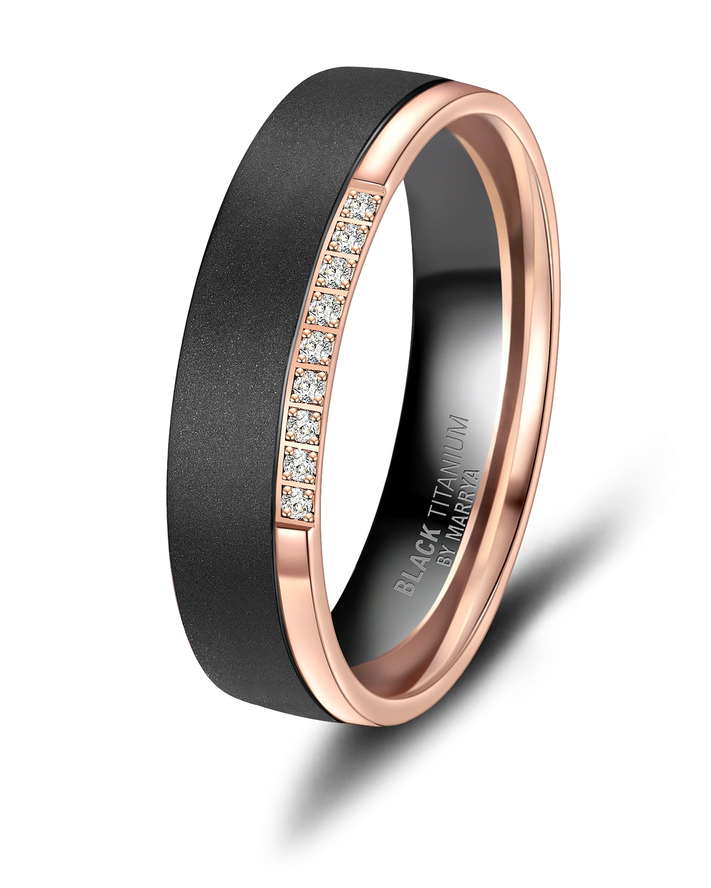 Marrya Trauring »BLACK TITANIUM by MARRYA Black Titanium - Zirkonium Ringe Trauringe Eheringe Partnerringe«