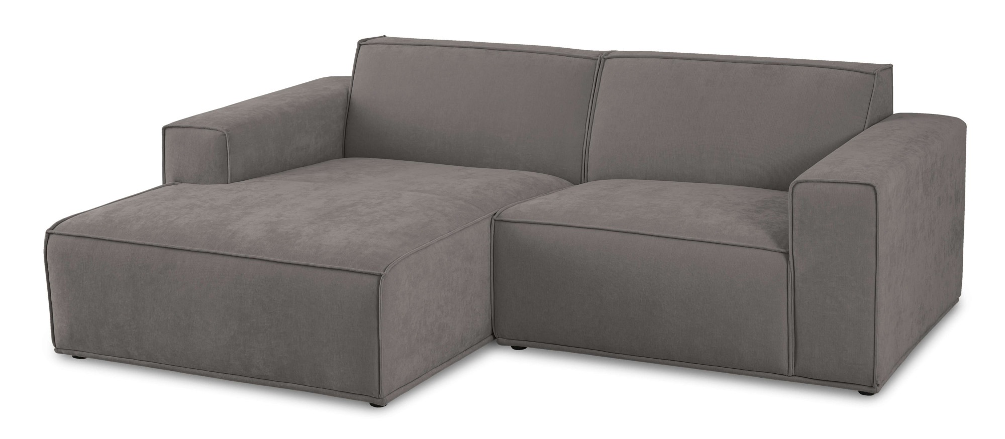 Home affaire Ecksofa »Avelin, 228 cm, L-Form, Chenille, Struktur-Boucle«, mit Wellenunterfederung, Kedernaht, bodentief, Skandi-Design