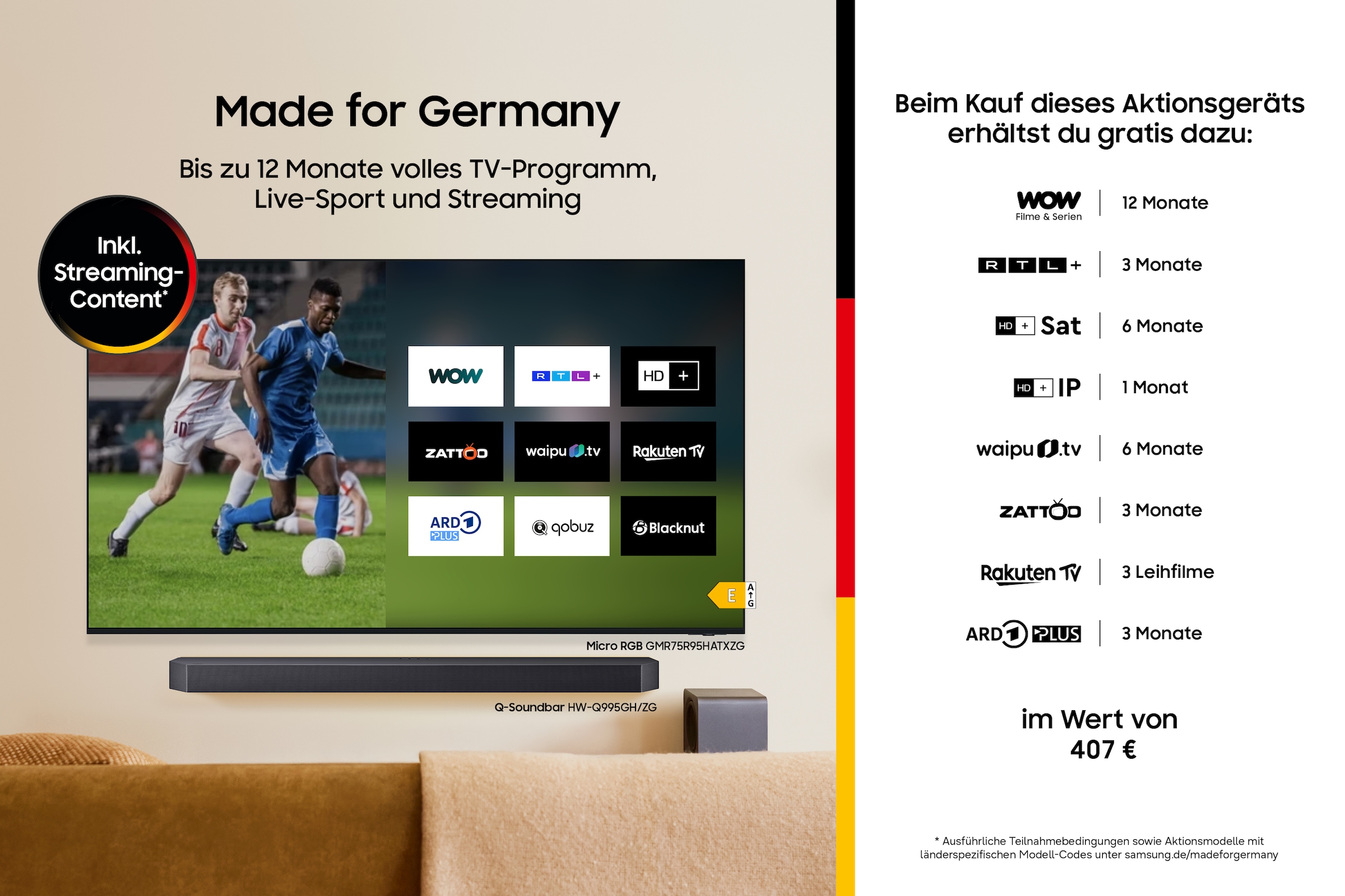 Samsung QLED-Fernseher »GQ100QN80FU« 252 cm/100 ″ Smart-TV