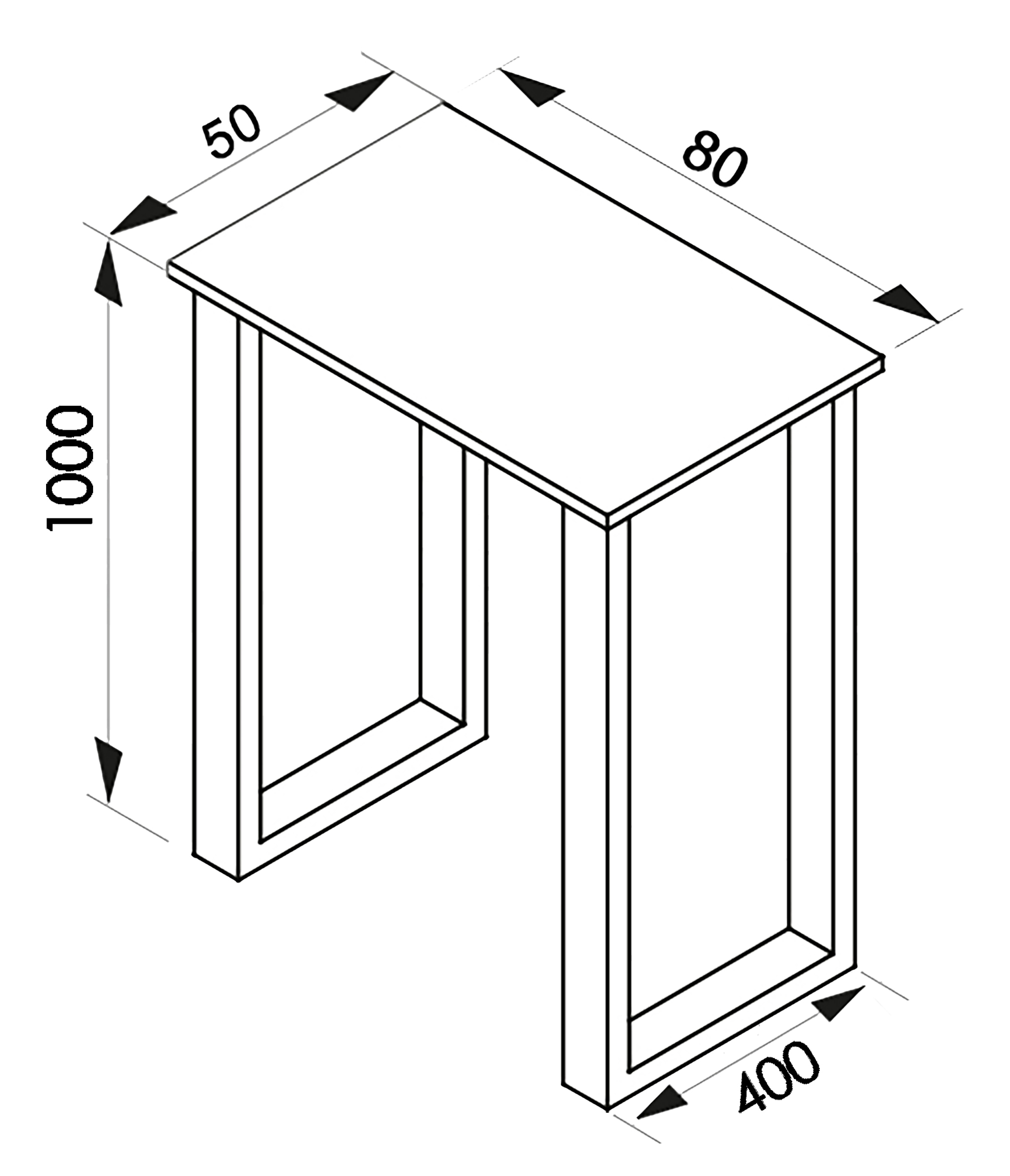 VCM Bartisch »Holz Bartisch Stehtisch Tisch Tresen Xona 80x50« 1 Stk. tlg.