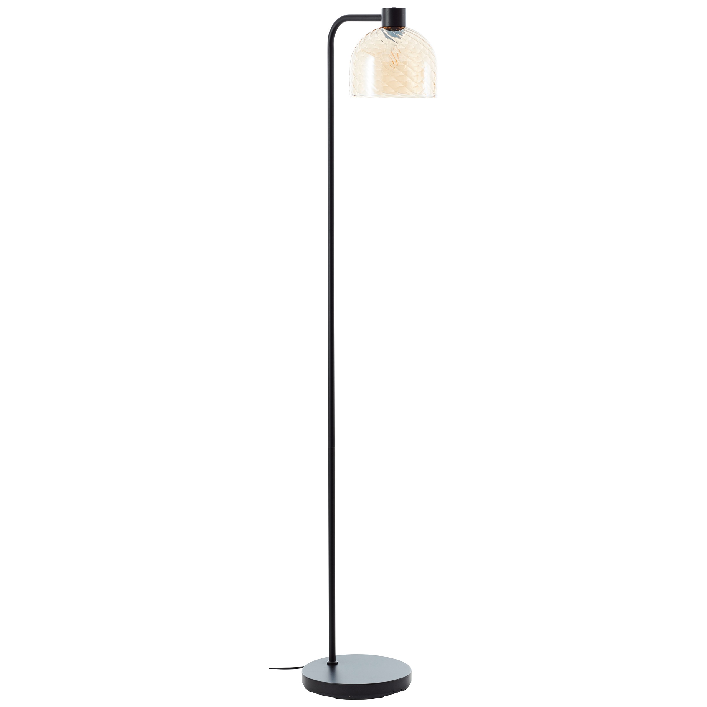 Brilliant Stehlampe »Casto« E27 1 Stk. 153 x 25 x 33 cm, E27, Glas/Metall, bernsteinfarben/schwarz