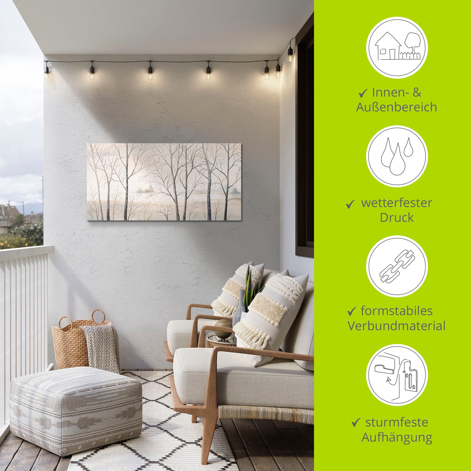 Artland Wandbild »Seeufer am Wald I«, Gewässer, (1 St.), als Alubild, Outdoorbild, Leinwandbild in verschied. Größen