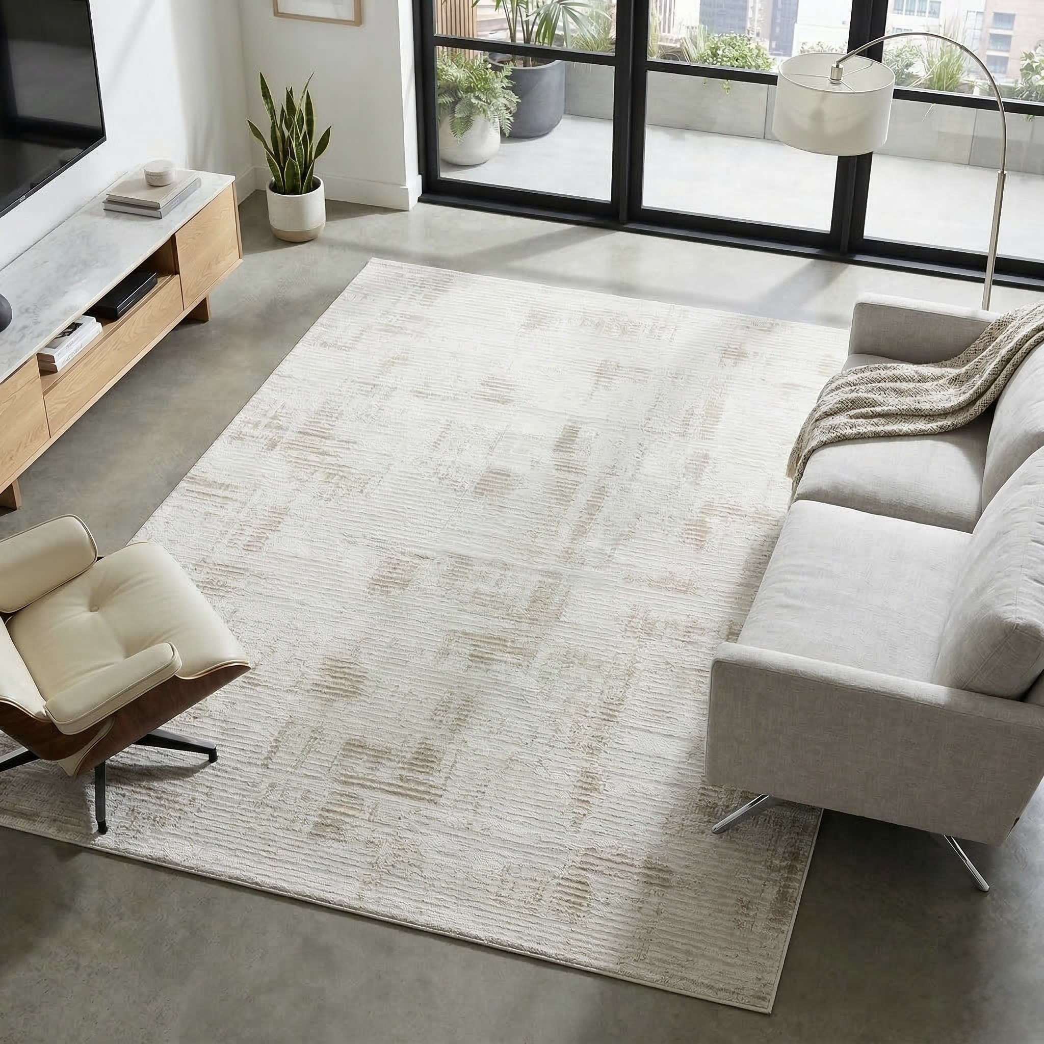 Sehrazat Teppich »Nora 5500 , auch als Läufer« rechteckig 10 mm Höhe Kurzflor, grafisches Hoch Tief  Muster, Wohnzimmer