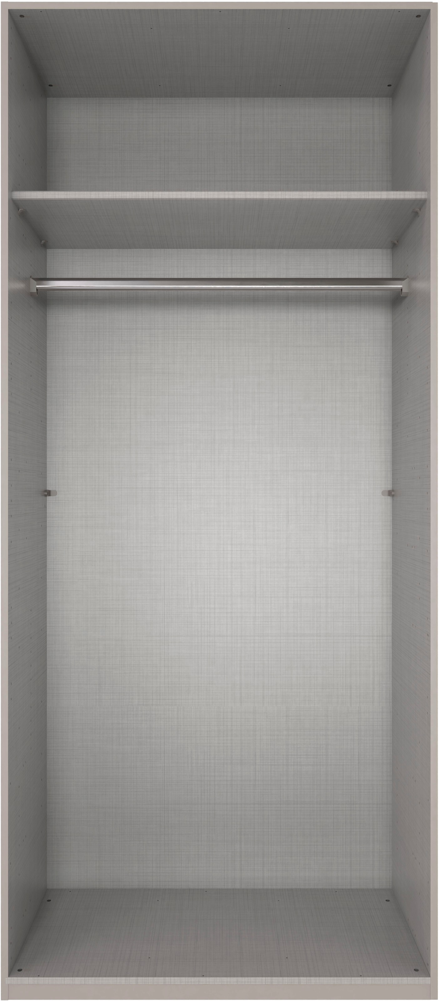 Wimex Kleiderschrank »Mugano,in 8 Breiten,3 Höhen,2 Tiefen, viele Farben, Made in Germany«, (in Basic oder Premium Ausstattung mit 2 weiteren Einlegeböden), mit langen oder kurzen Griffen aus Metall, mit oder ohne Spiegel