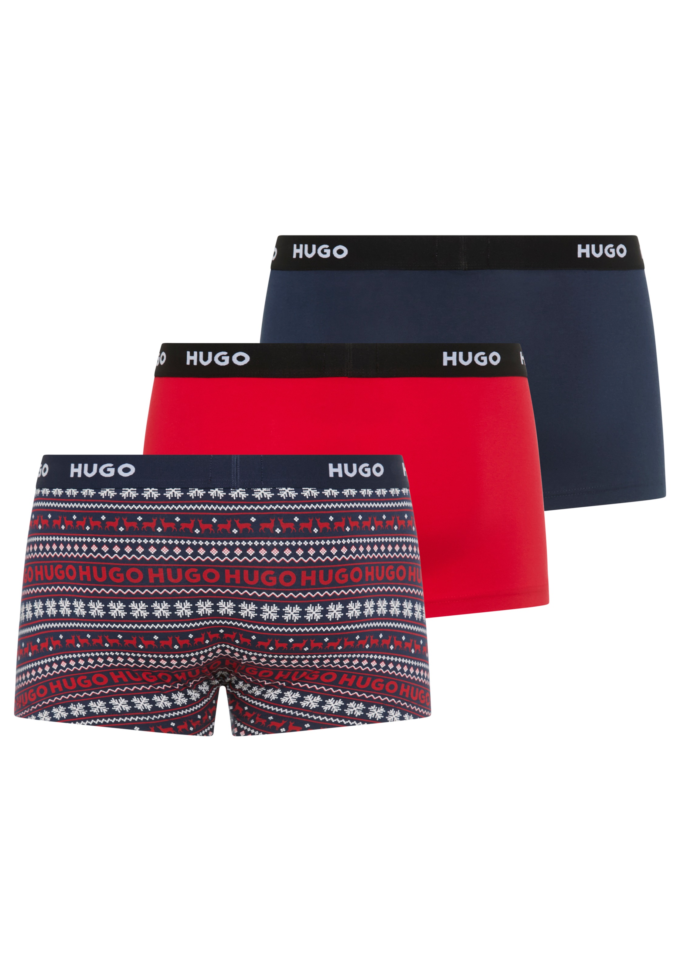 HUGO Underwear Trunk »TRUNK TRIPLET DESIGN« Packung, 3 Stk. tlg., mit Logobund