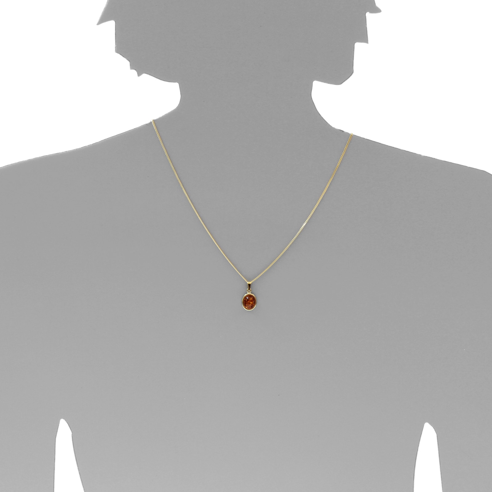 OSTSEE-SCHMUCK Kettenanhänger »- Classic 10x8 mm - Gold 333/000 - Bernstein«