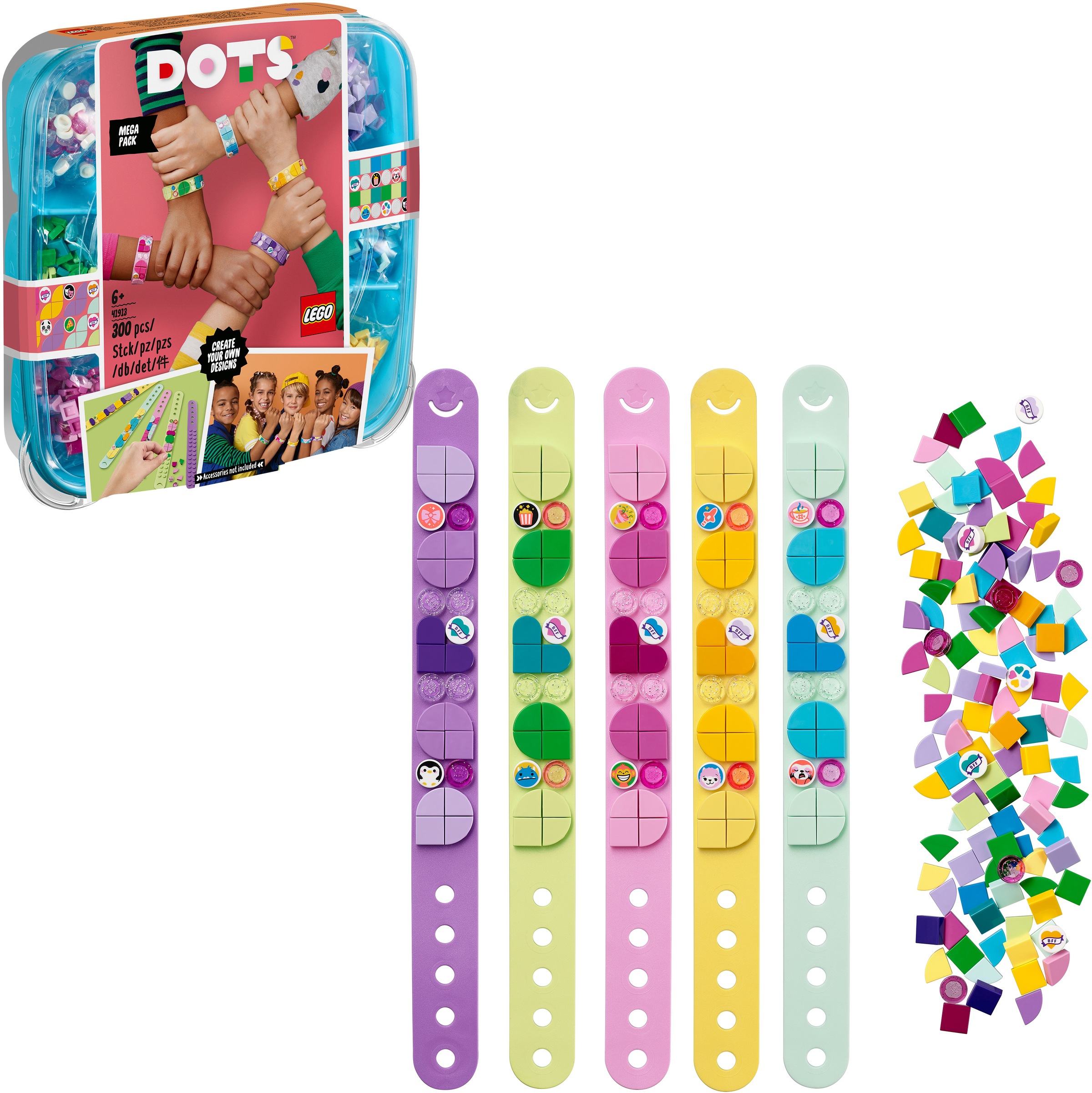 LEGO® Konstruktionsspielsteine »Freundschaftsarmbänder Kreativset (41913), LEGO® Dots«, (300 St.), Made in Europe