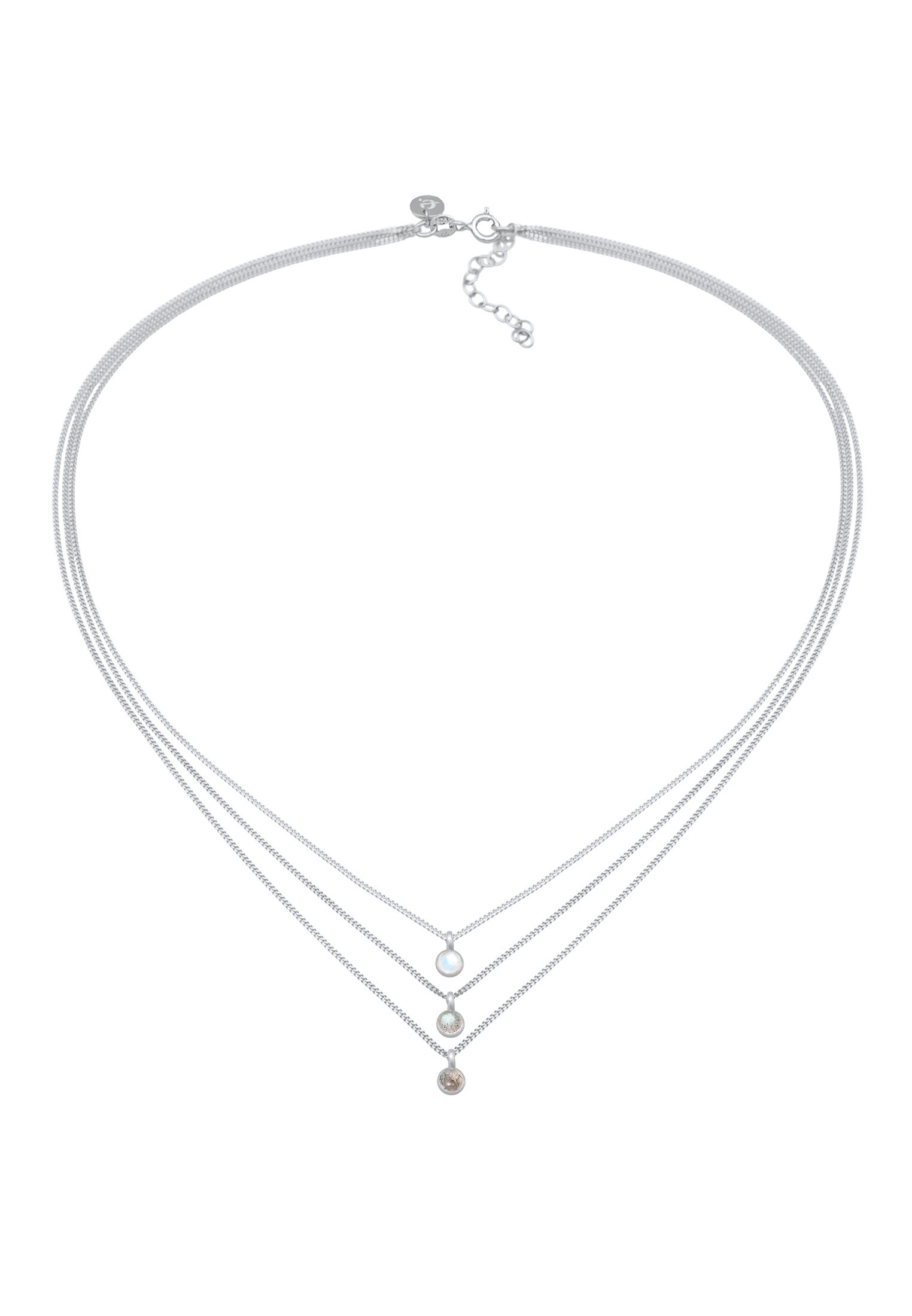 Elli Premium Choker »Halskette Choker Layer Edelstein Solitär Anhänger 925 Silber«