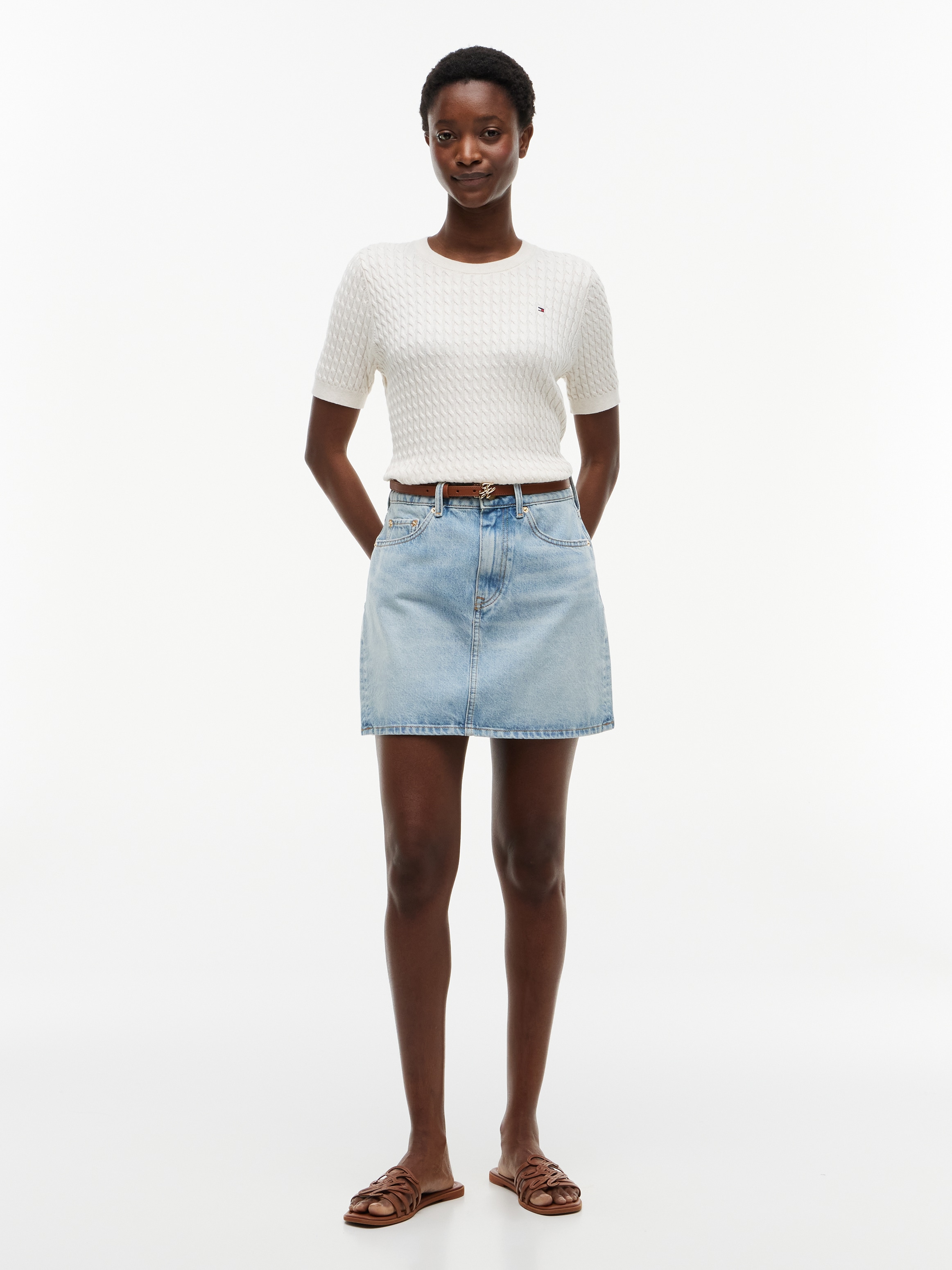 Tommy Hilfiger Jeansrock »MINI SKIRT CAM LIGHT HW« aus Baumwolle, high waist