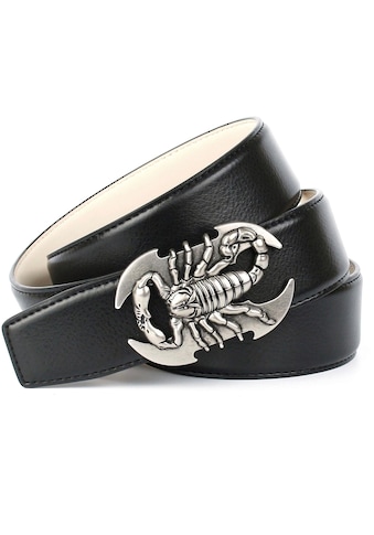 Anthoni Crown Ledergürtel, "Skorpion"-Schließe in altsilberfarben kaufen