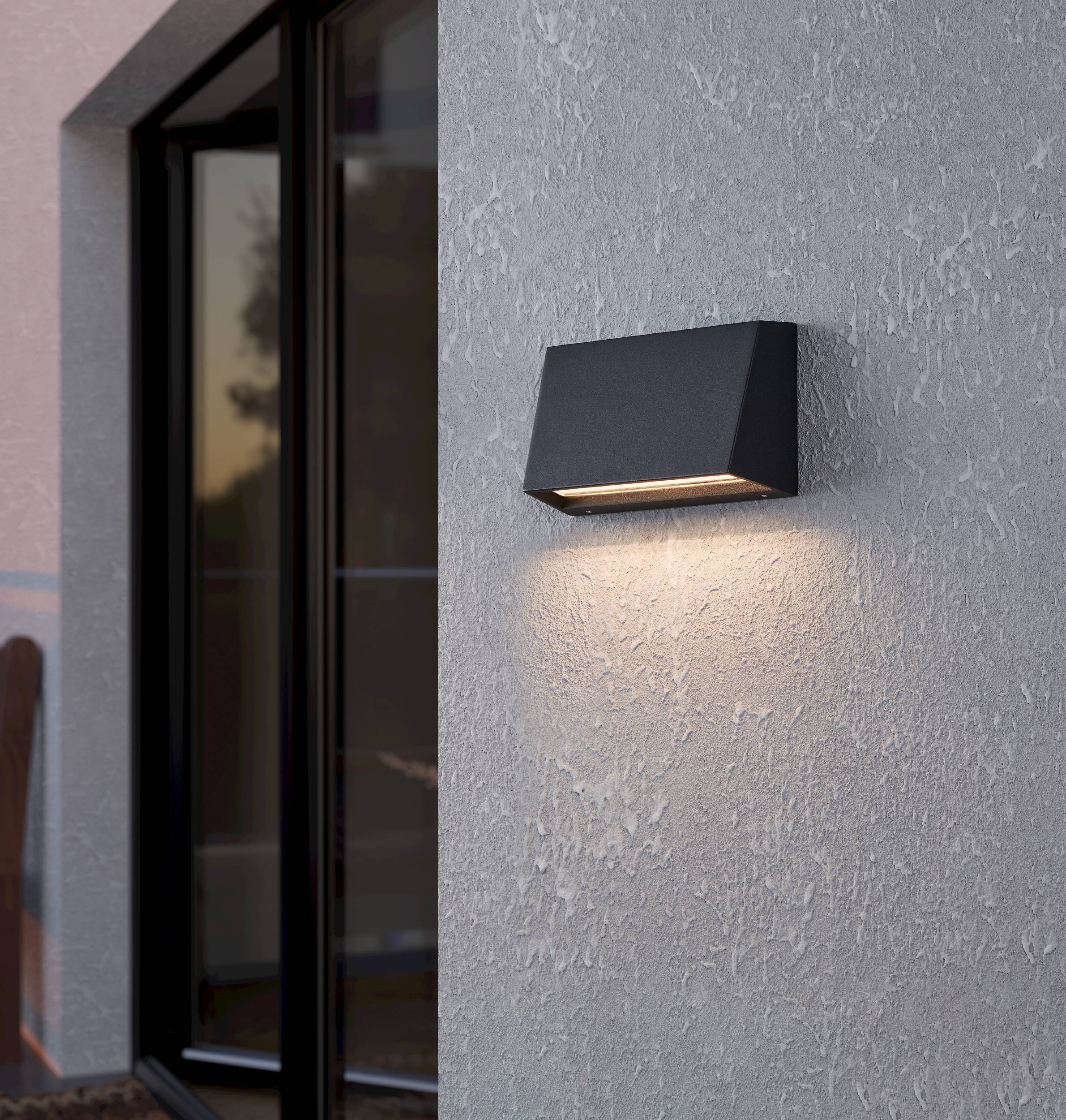 EGLO Wandleuchte »Spongano Wandlampe, Außenbeleuchtung, Aluminium und Glas, IP65, Lampe« LED-Modul 1 Stk. Kaltweiß | Neutralweiß | Warmweiß Wand-/Deckenleuchte - L20 x H12 x AL6 cm - schwarz - 1X9,5W inkl.