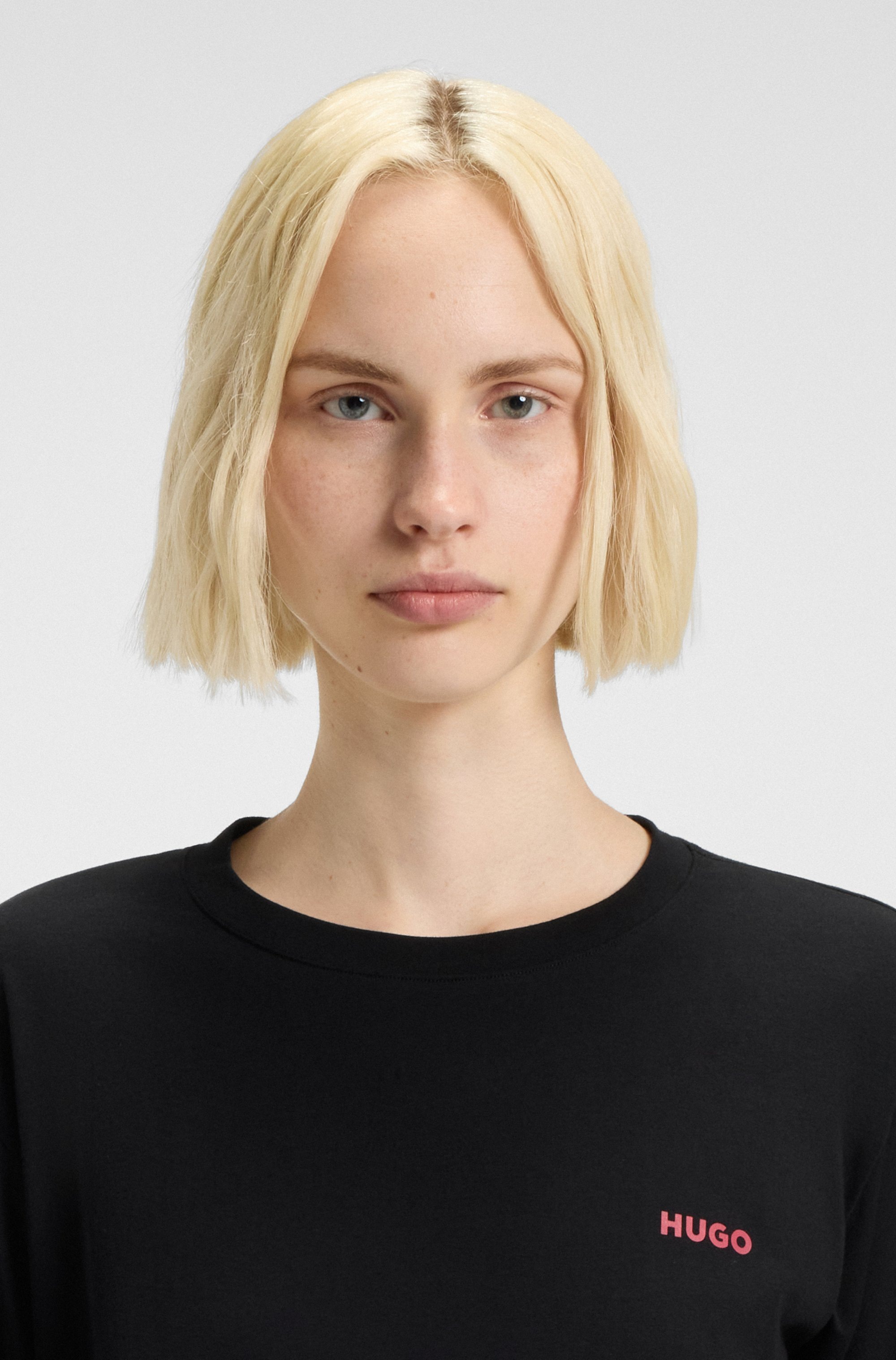 HUGO Underwear Langarmshirt regular fit, Rundhals, kontrastfarbener Print