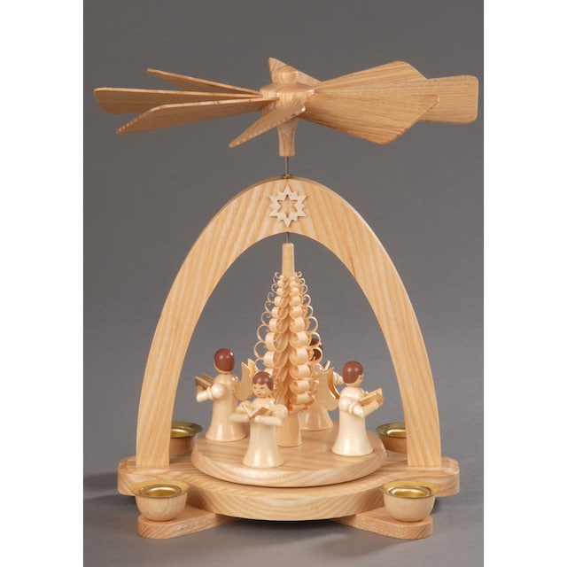 Albin Preissler Weihnachtspyramide »4 Engel mit Spanbaum, Weihnachtsdeko«,  Made in Germany kaufen im OTTO Online Shop